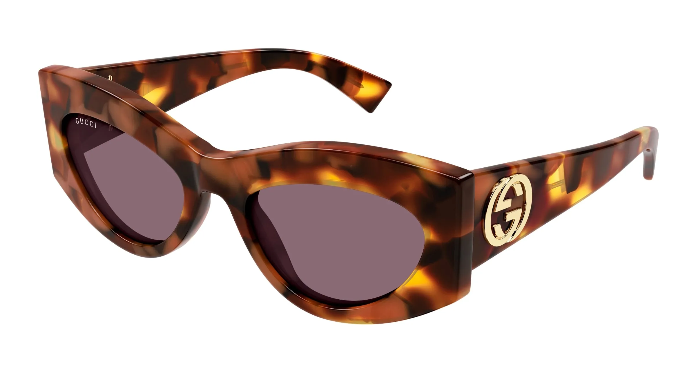 Gucci GG1843S 003 Occhiali da sole Acetato Havana Viola Cat Eye - immagine 1