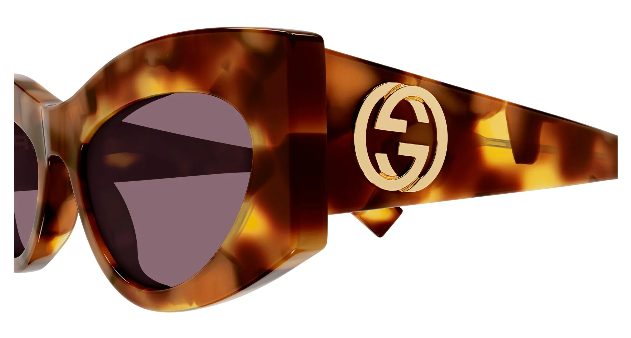 Gucci GG1843S 003 Occhiali da sole Acetato Havana Viola Cat Eye - immagine 3