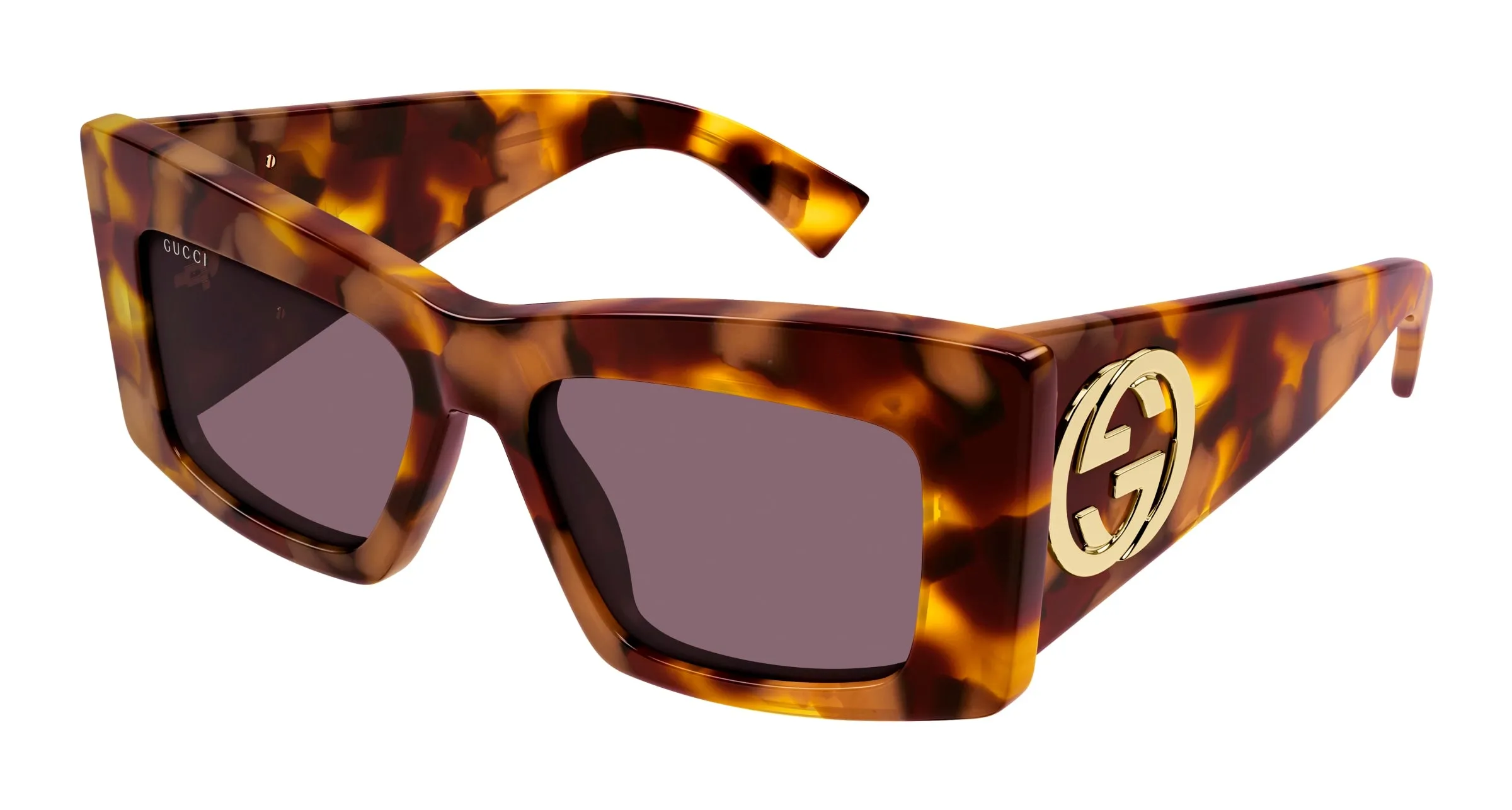 Gucci GG1842S 003 Occhiali da sole Acetato Havana Viola Farfalla - immagine 1