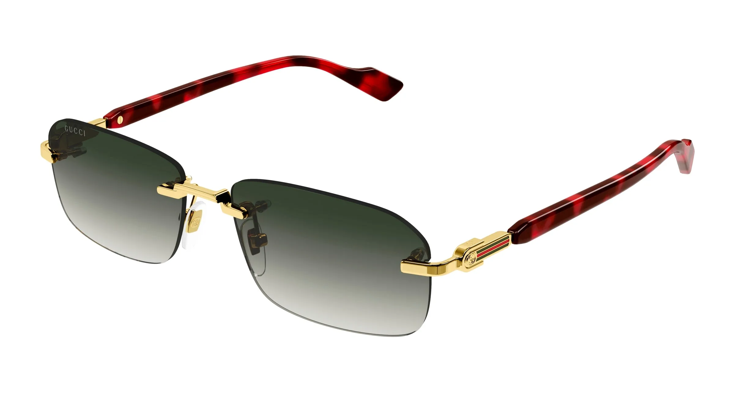 Gucci GG1221S 006 Occhiali da sole Metallo Oro Grigio Squadrata - immagine 1