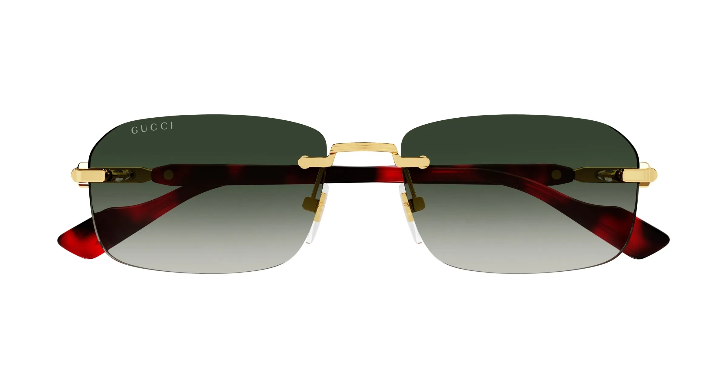 Gucci GG1221S 006 Occhiali da sole Metallo Oro Grigio Squadrata - immagine 2