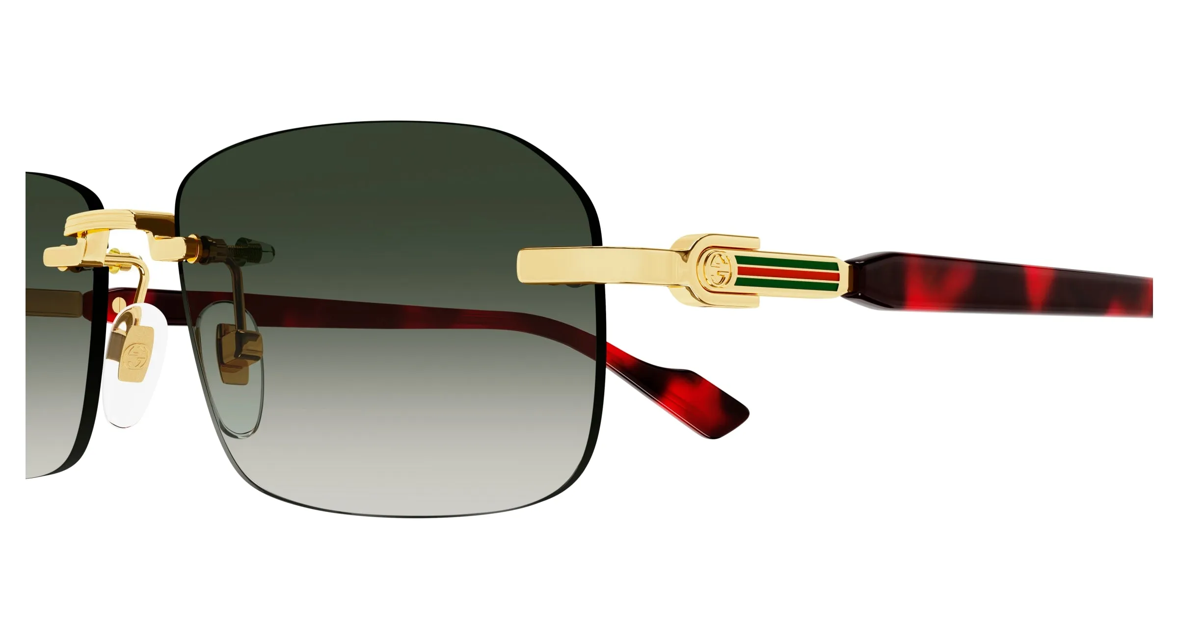 Gucci GG1221S 006 Occhiali da sole Metallo Oro Grigio Squadrata - immagine 3