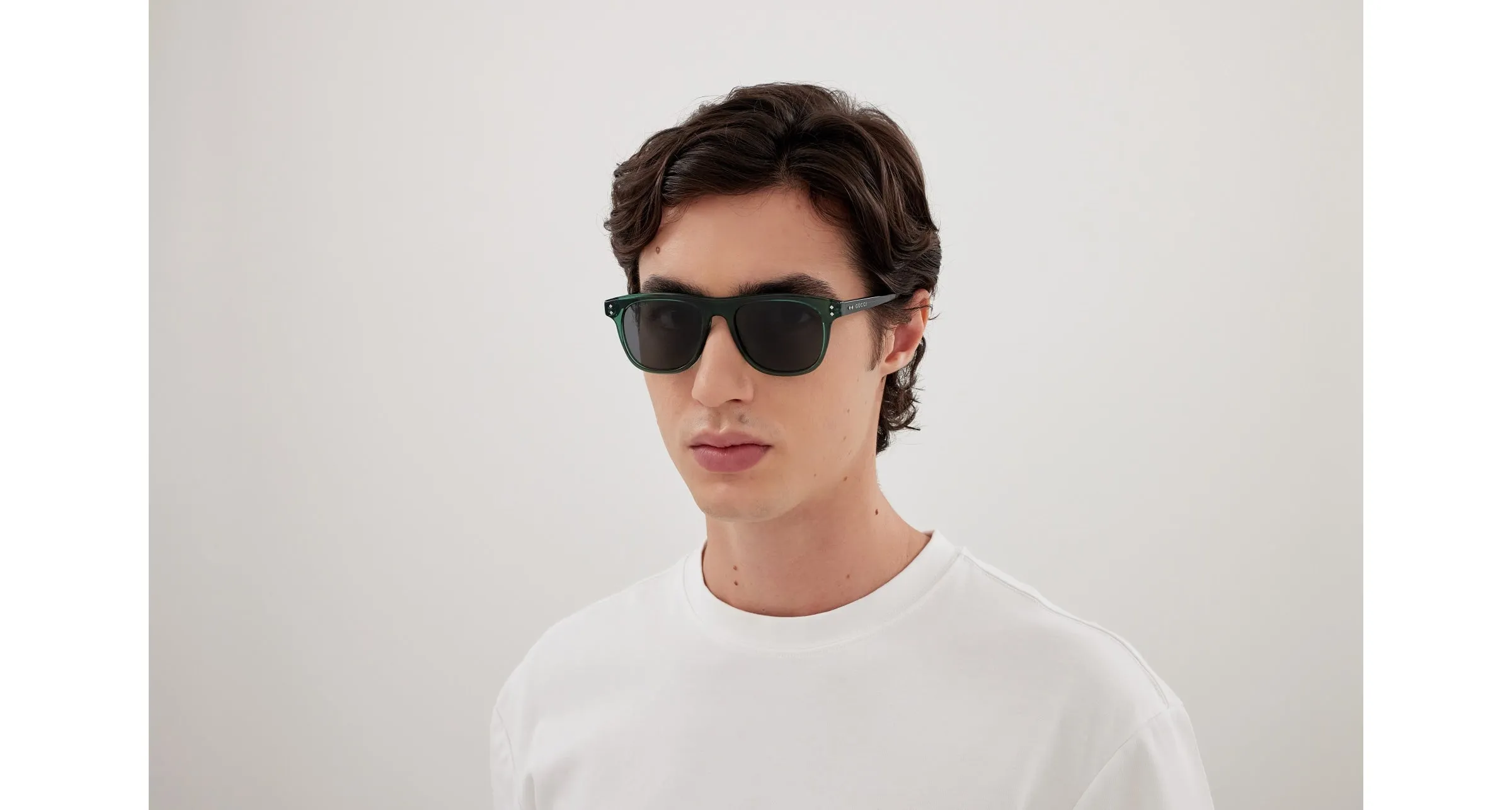 Gucci GG1893S 005 Occhiali da sole Acetato Verde Blu Squadrata - immagine 4