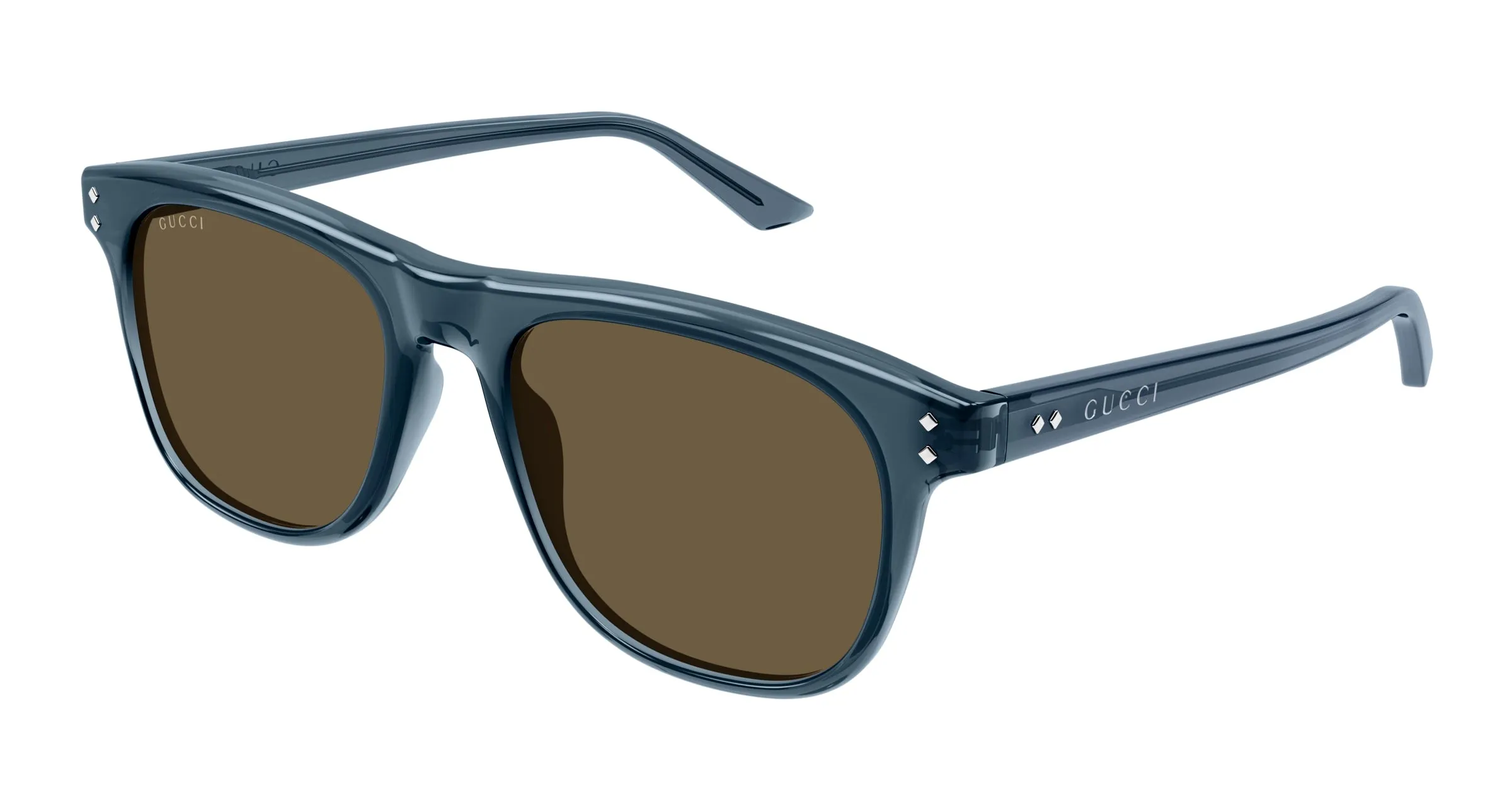 Gucci GG1893S 004 Occhiali da sole Acetato Blu Marrone Squadrata - immagine 1