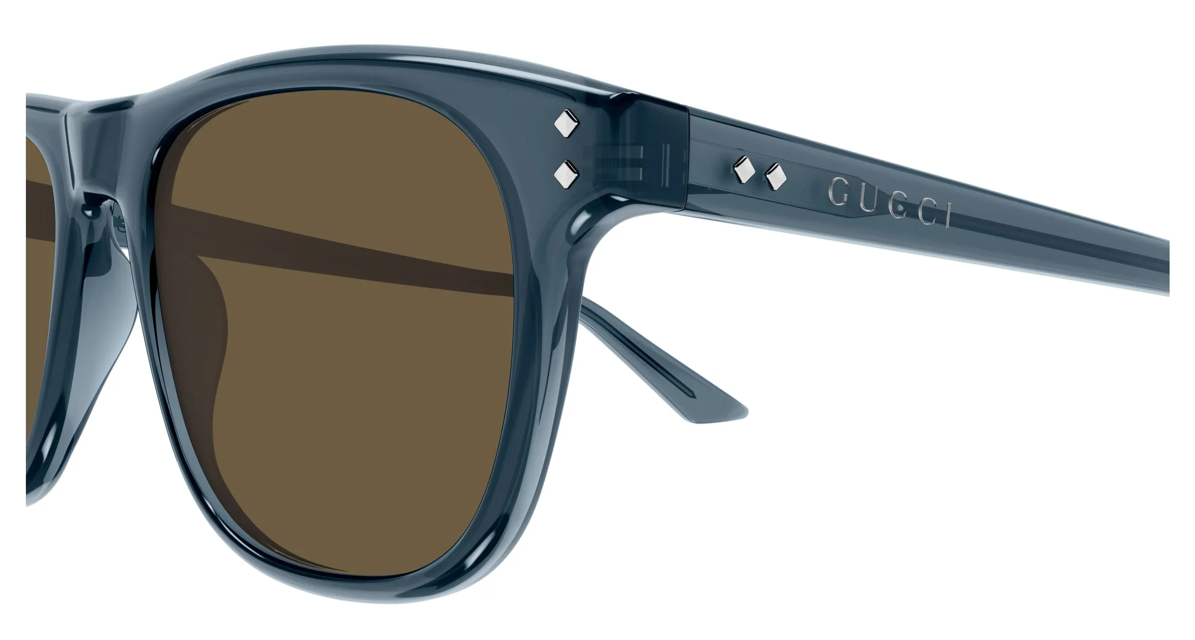 Gucci GG1893S 004 Occhiali da sole Acetato Blu Marrone Squadrata - immagine 3
