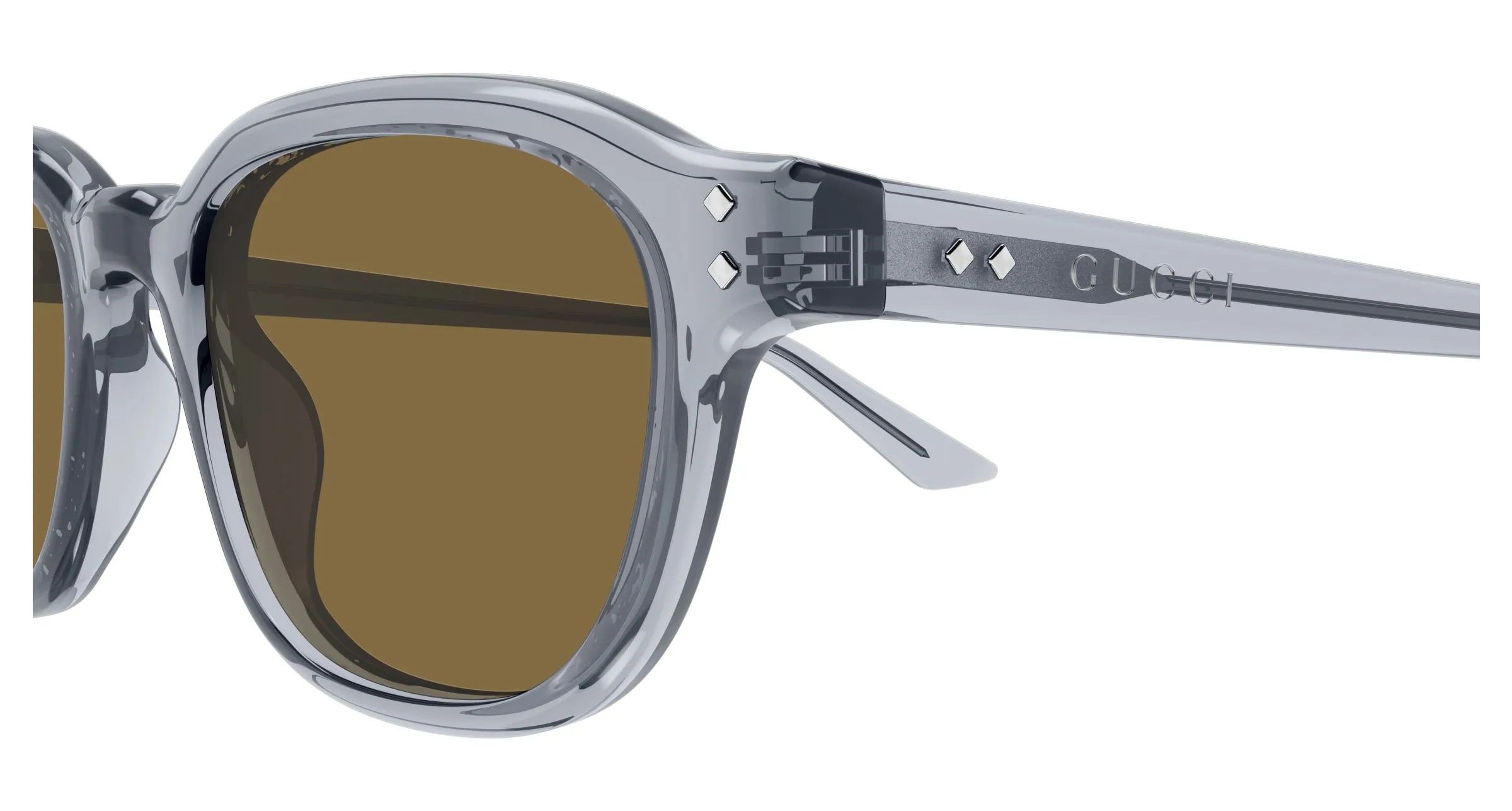 Gucci GG1892S 005 Occhiali da sole Acetato Grigio Marrone Rotonda - immagine 3