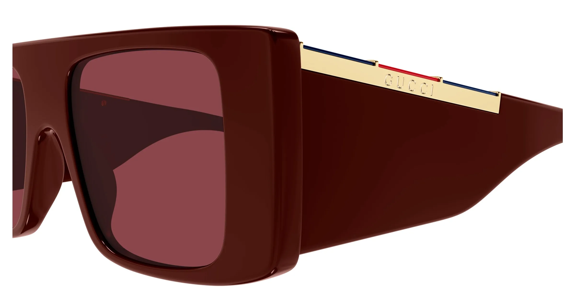 Gucci GG1888S 004 Occhiali da sole Acetato Bordeaux Rosso Squadrata - immagine 3