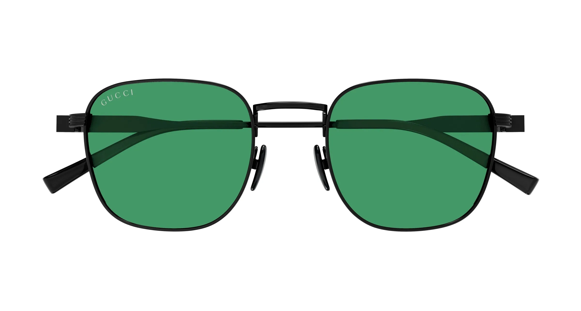 Gucci GG1876S 004 Occhiali da sole Metallo Nero Verde Rotonda - immagine 2