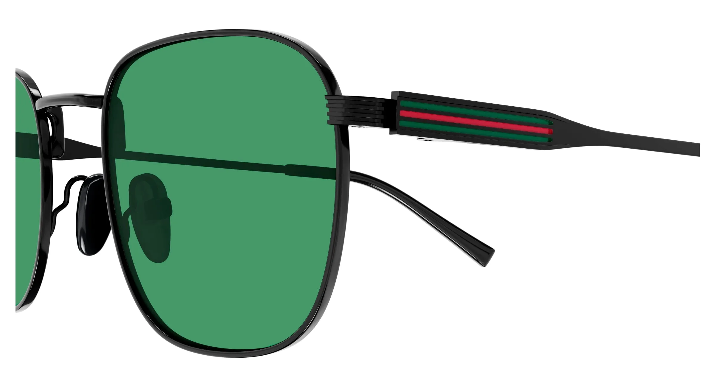 Gucci GG1876S 004 Occhiali da sole Metallo Nero Verde Rotonda - immagine 3
