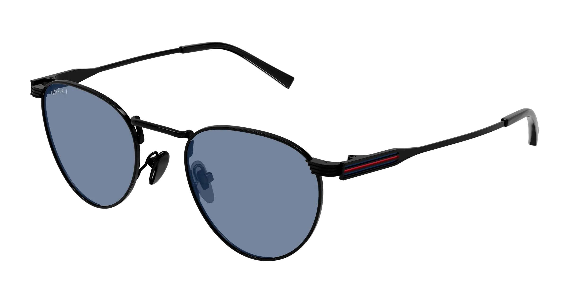 Gucci GG1875S 004 Occhiali da sole Metallo Nero Blu Rotonda - immagine 1