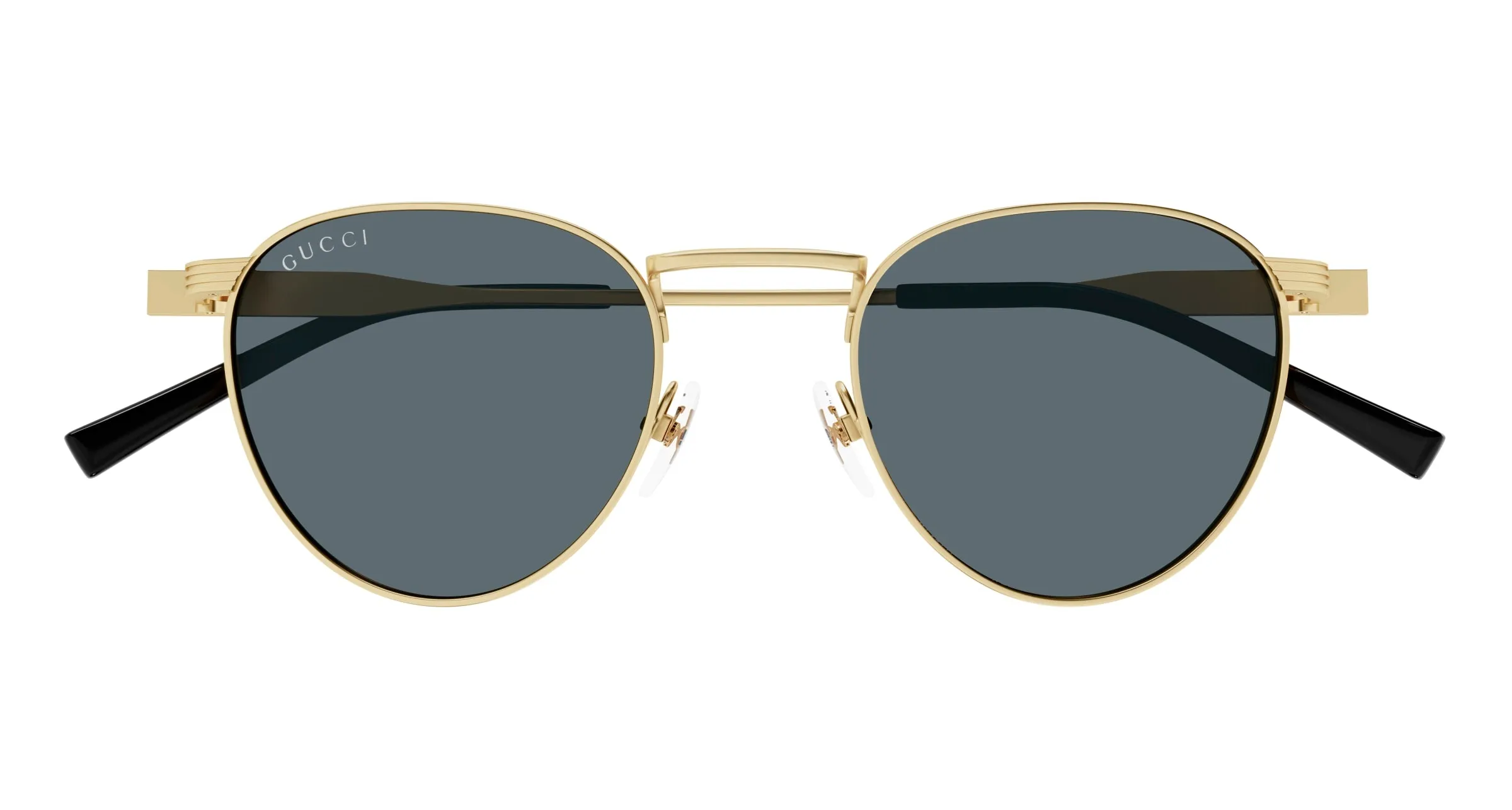 Gucci GG1875S 003 Occhiali da sole Metallo Oro Grigio Rotonda - immagine 2