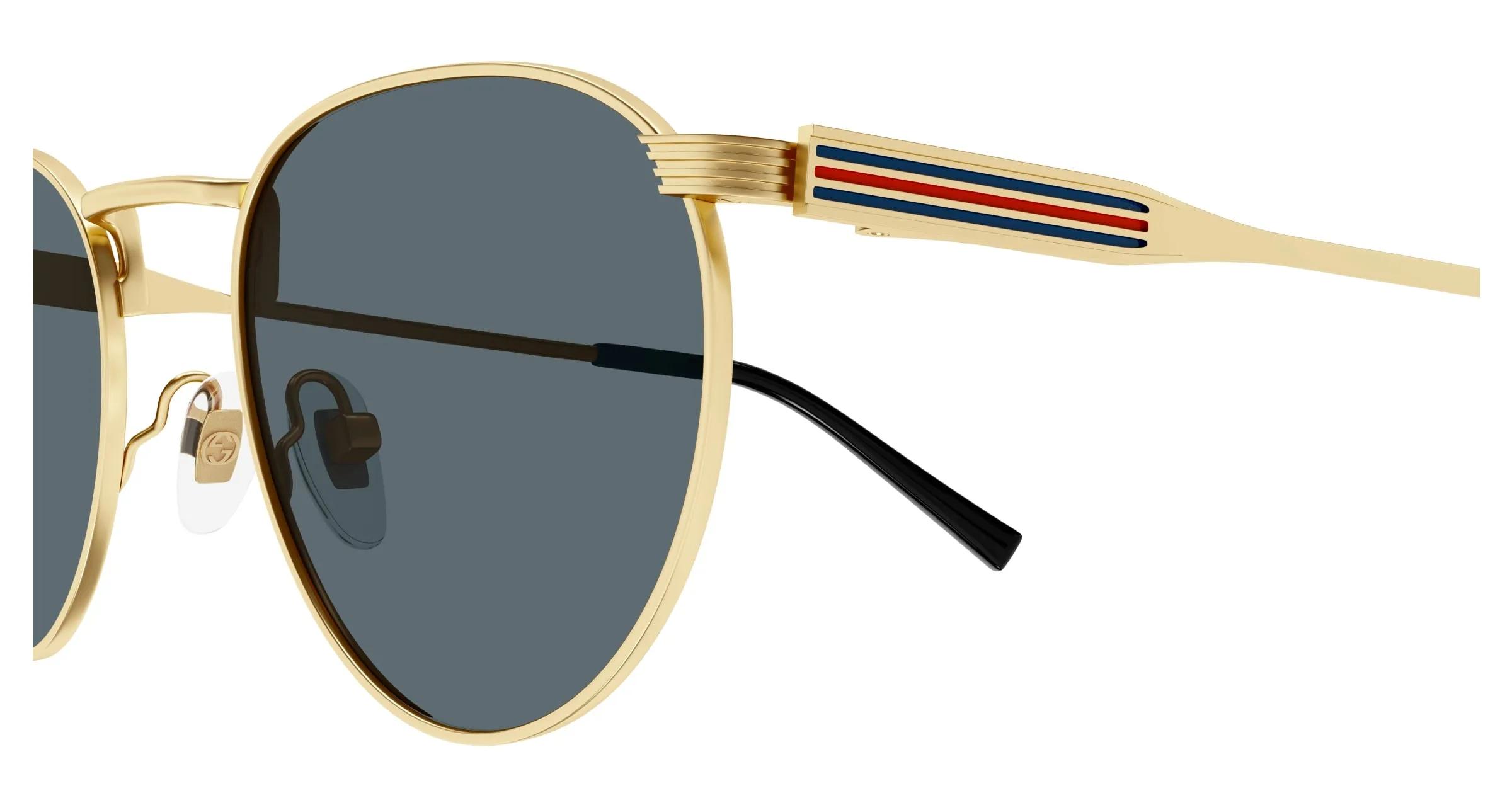 Gucci GG1875S 003 Occhiali da sole Metallo Oro Grigio Rotonda - immagine 3