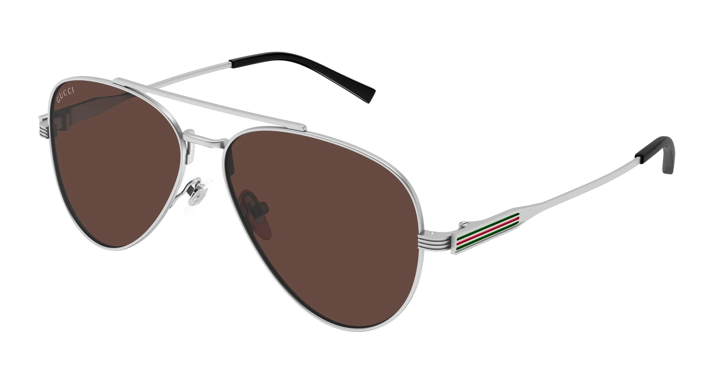 Gucci GG1874S 003 Occhiali da sole Metallo Rutenio Marrone Pilot - immagine 1