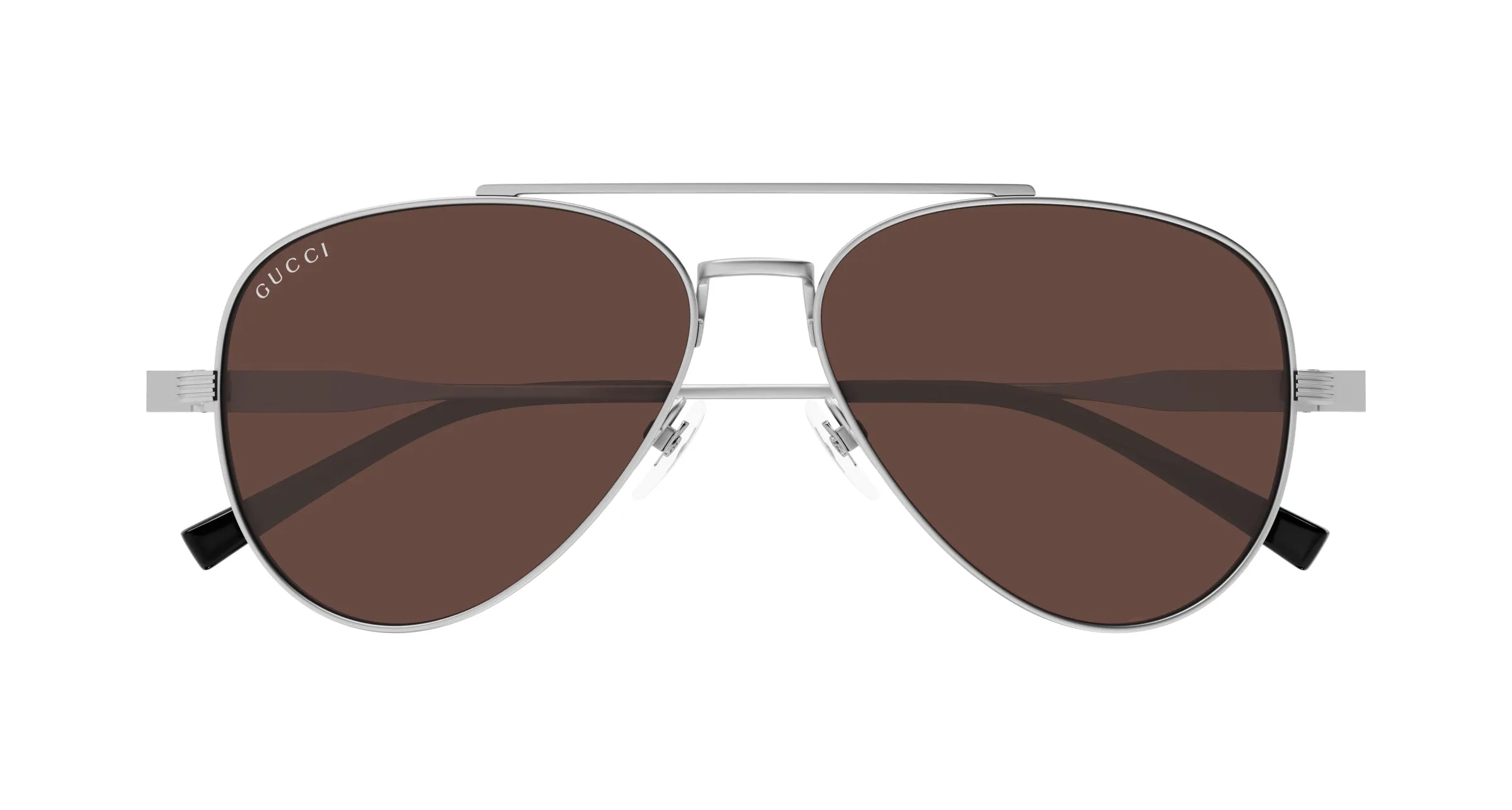 Gucci GG1874S 003 Occhiali da sole Metallo Rutenio Marrone Pilot - immagine 2