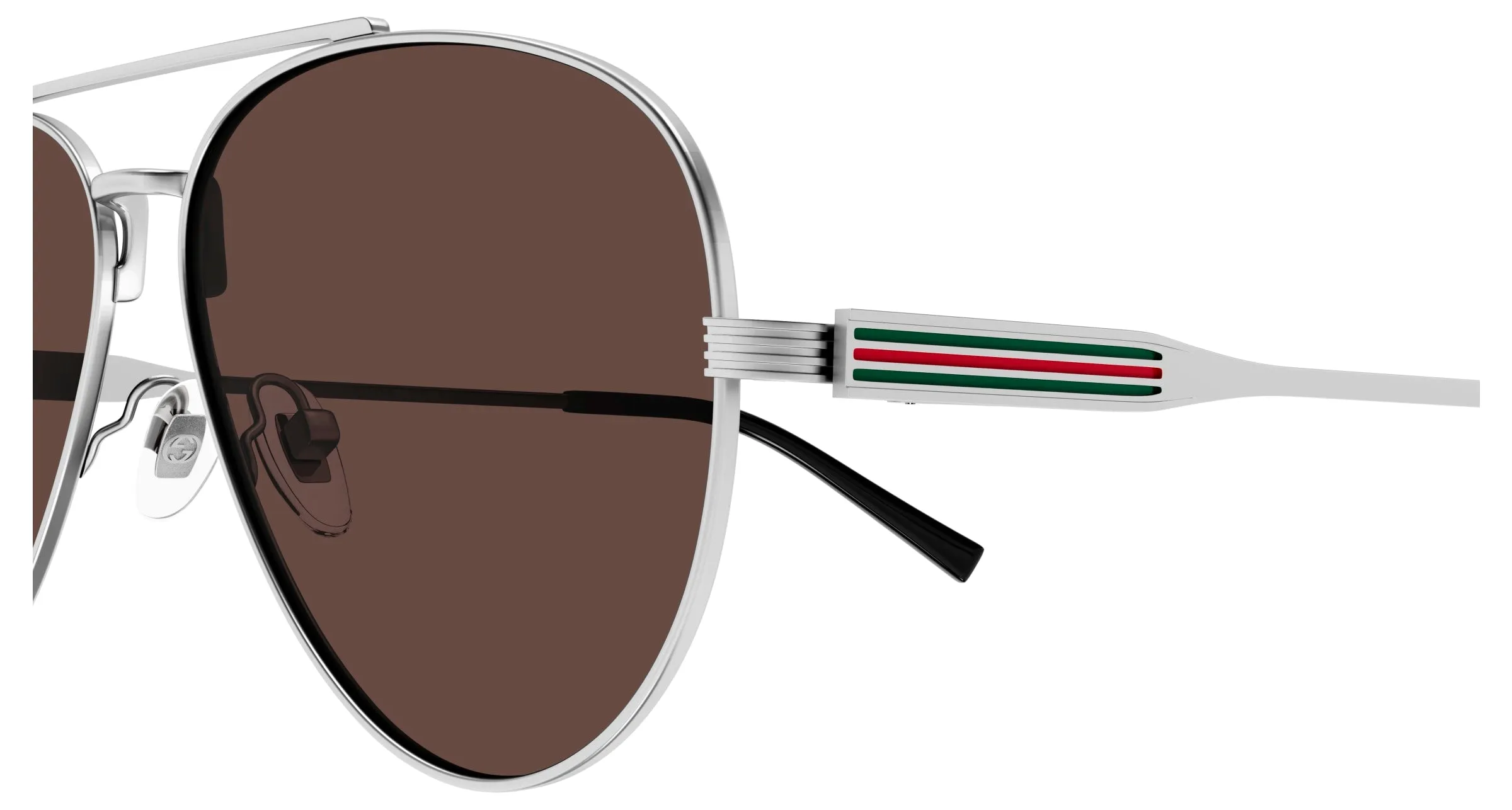 Gucci GG1874S 003 Occhiali da sole Metallo Rutenio Marrone Pilot - immagine 3