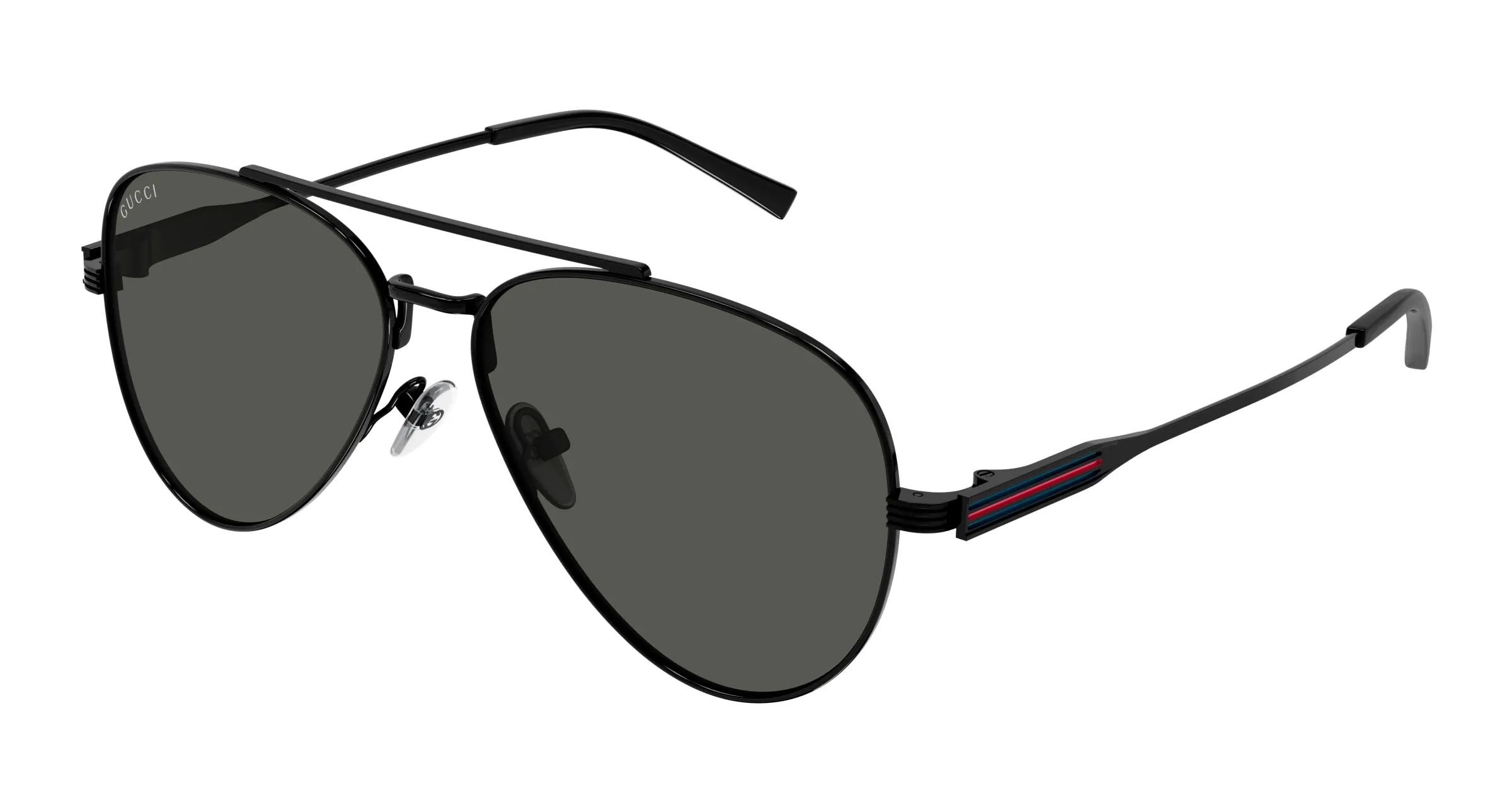 Gucci GG1874S 001 Occhiali da sole Metallo Nero Grigio Pilot - immagine 1