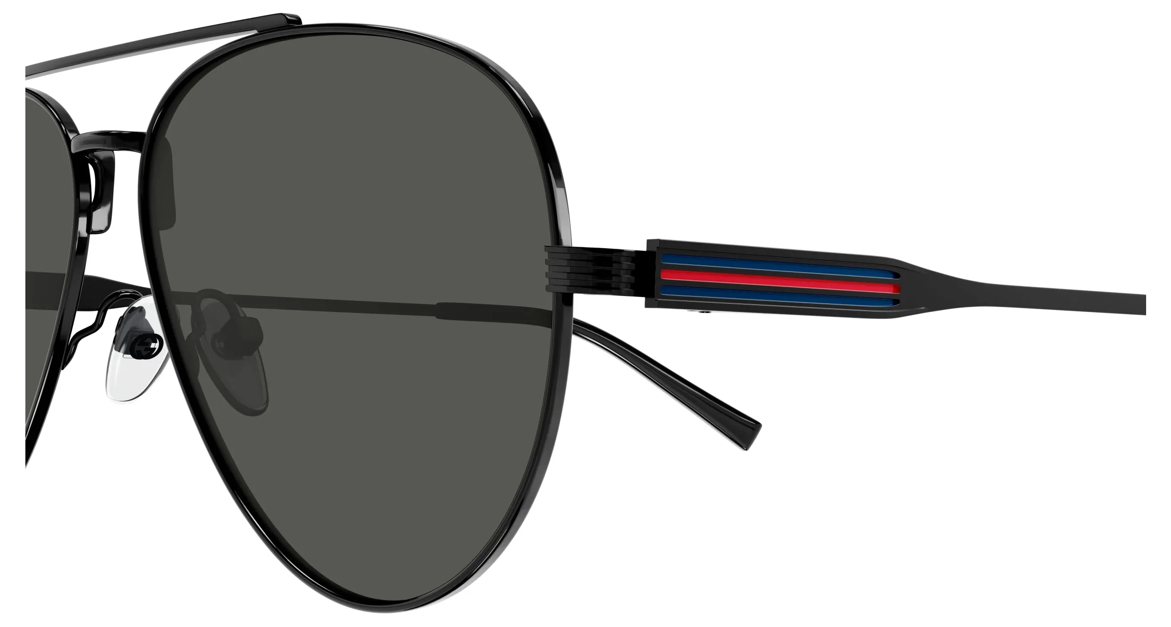 Gucci GG1874S 001 Occhiali da sole Metallo Nero Grigio Pilot - immagine 3