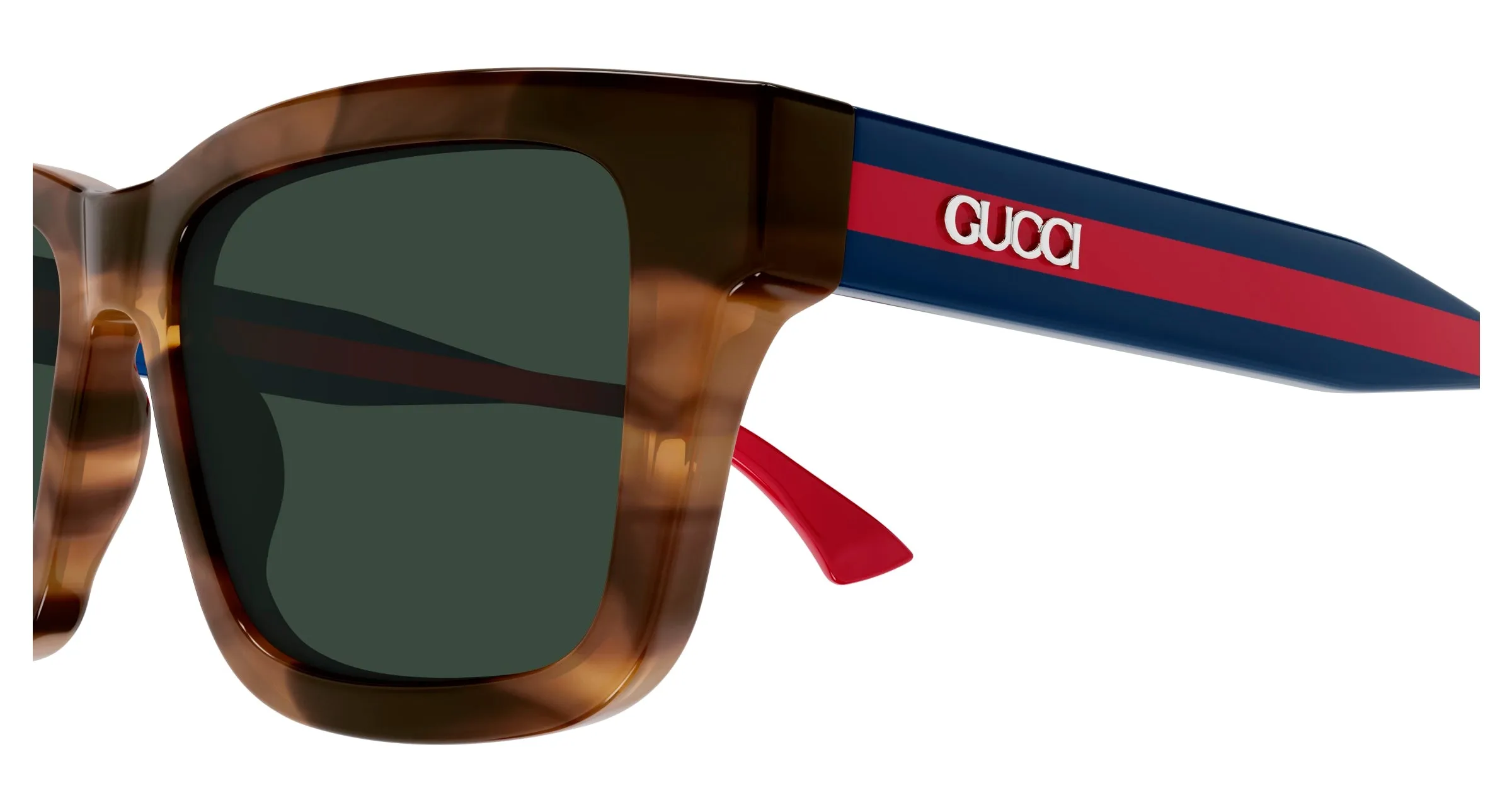 Gucci GG1869S 003 Occhiali da sole Acetato Havana Verde Squadrata - immagine 3