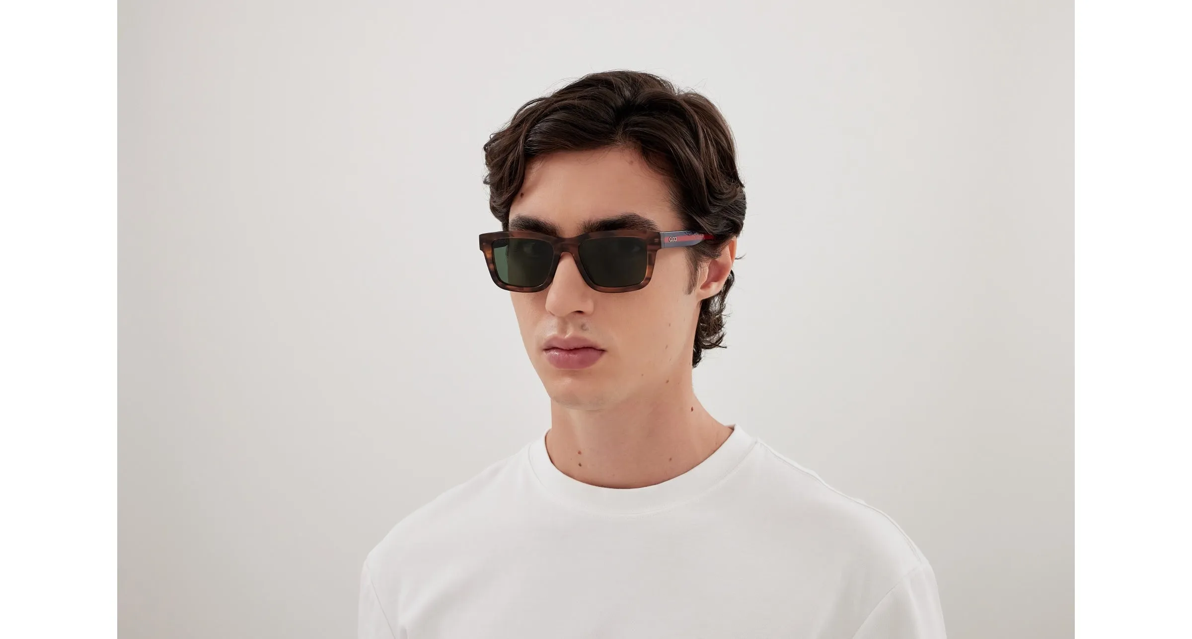 Gucci GG1869S 003 Occhiali da sole Acetato Havana Verde Squadrata - immagine 4