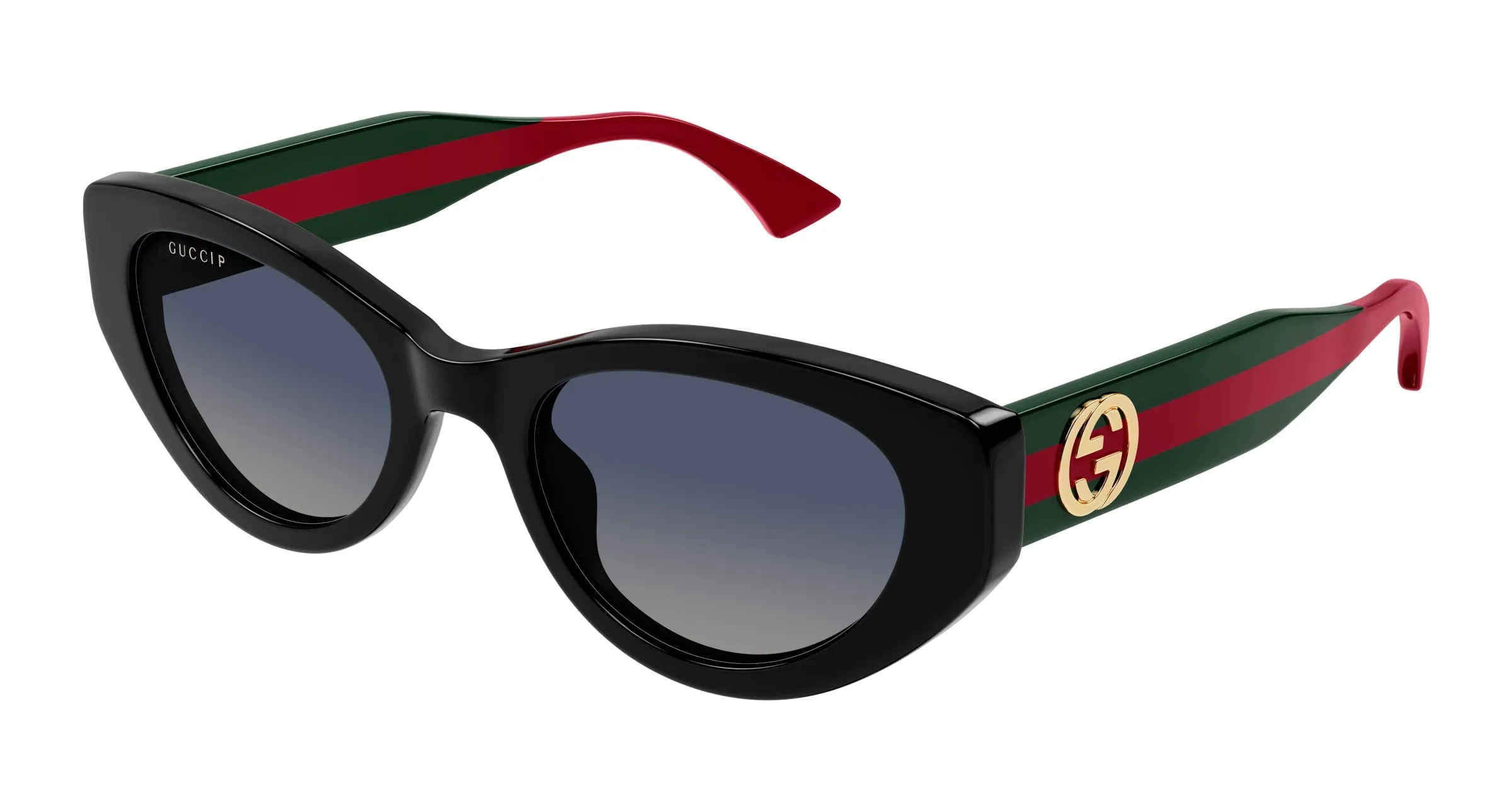 Gucci GG1862S 005 Occhiali da sole Acetato Nero Grigio Cat Eye - immagine 1