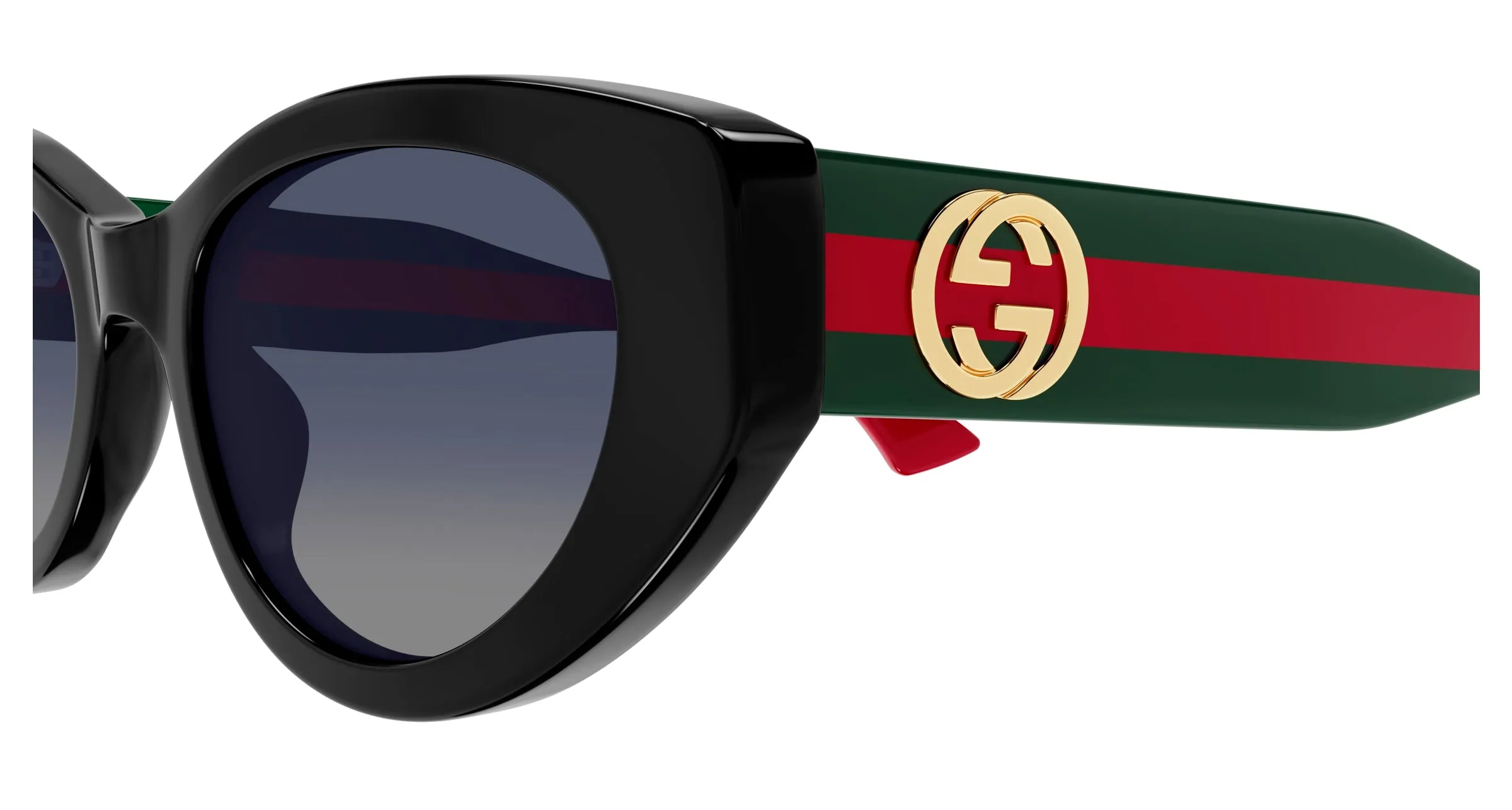 Gucci GG1862S 005 Occhiali da sole Acetato Nero Grigio Cat Eye - immagine 3