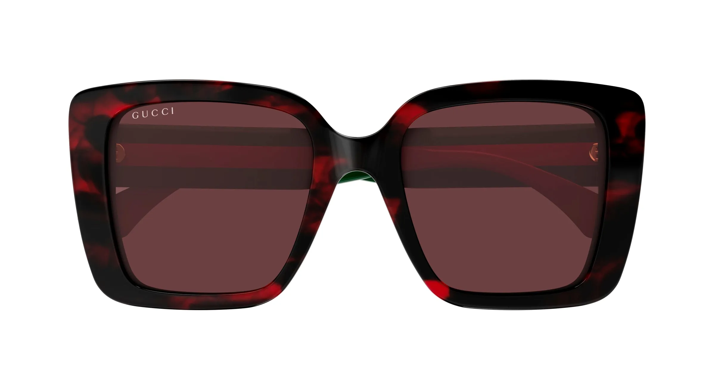 Gucci GG1861S 003 Occhiali da sole Acetato Havana Rosso Squadrata - immagine 2