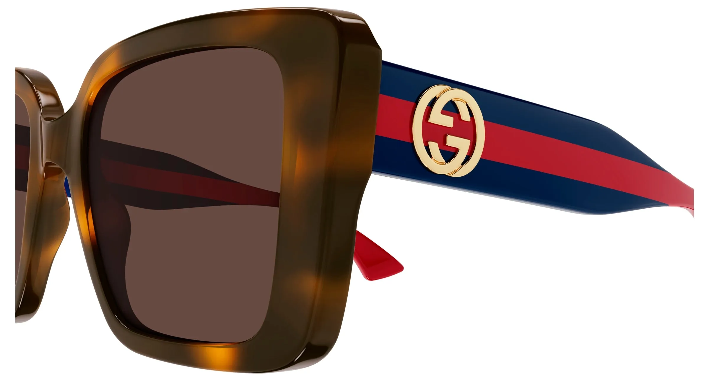 Gucci GG1861S 002 Occhiali da sole Acetato Havana Marrone Squadrata - immagine 3