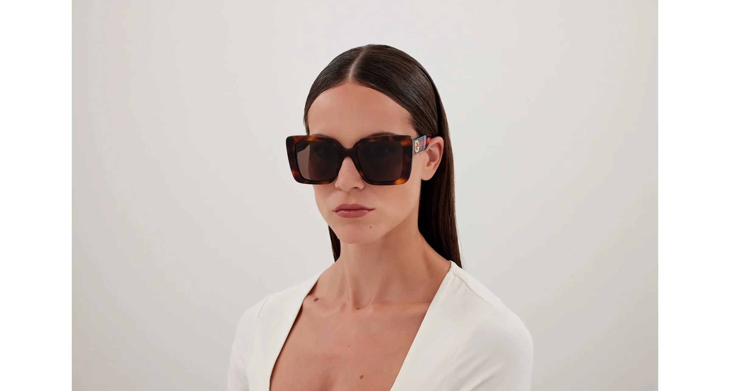 Gucci GG1861S 002 Occhiali da sole Acetato Havana Marrone Squadrata - immagine 4
