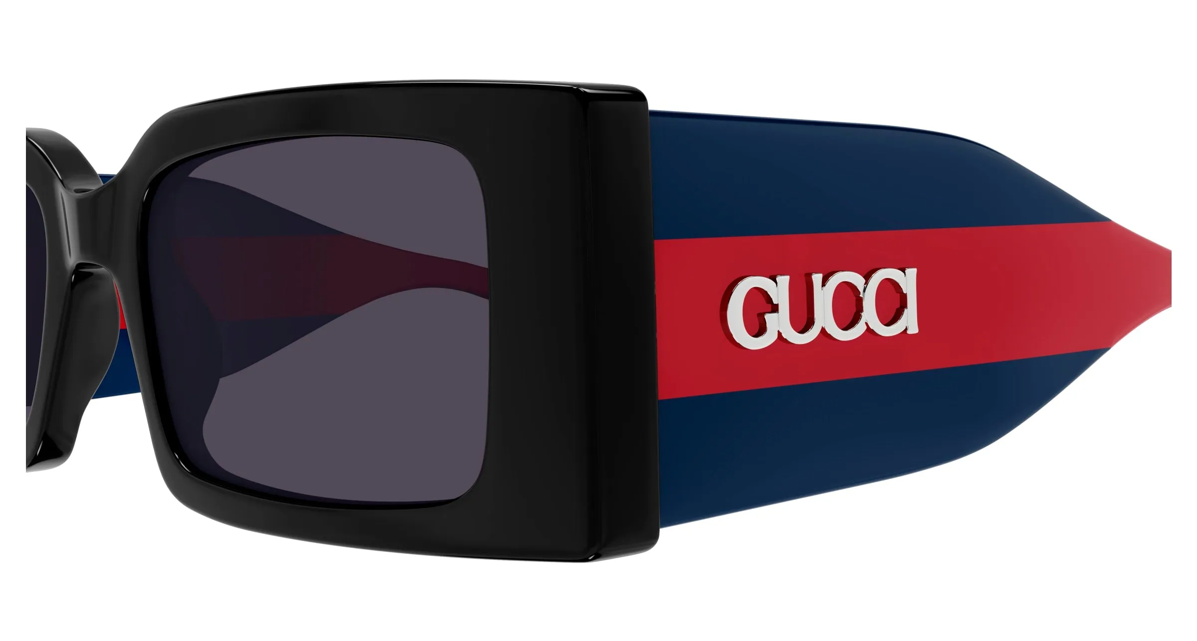 Gucci GG1860S 004 Occhiali da sole Acetato Nero Viola Squadrata - immagine 3