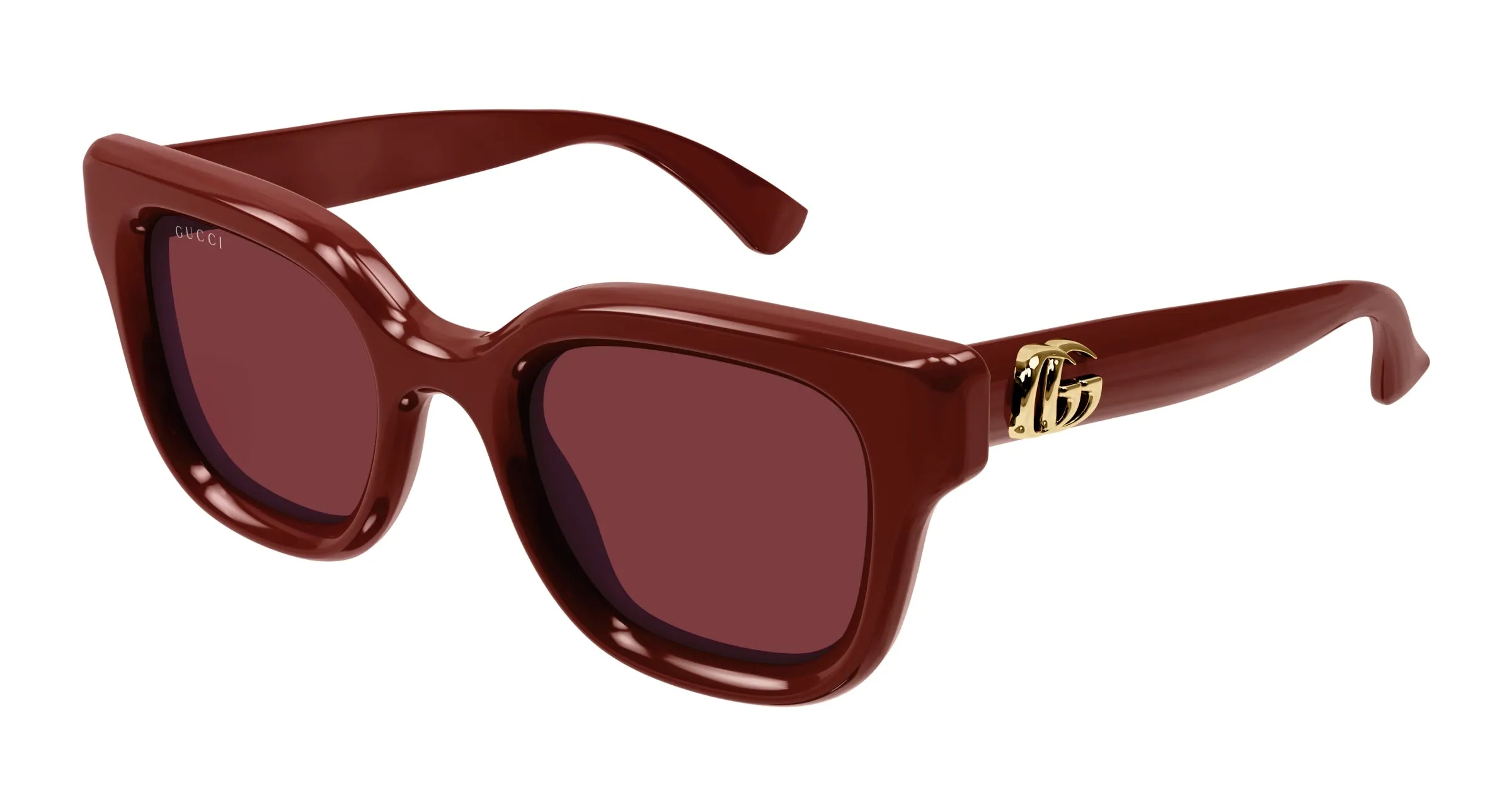 Gucci GG1828S 003 Occhiali da sole Iniettato Bordeaux Rosso Rotonda - immagine 1