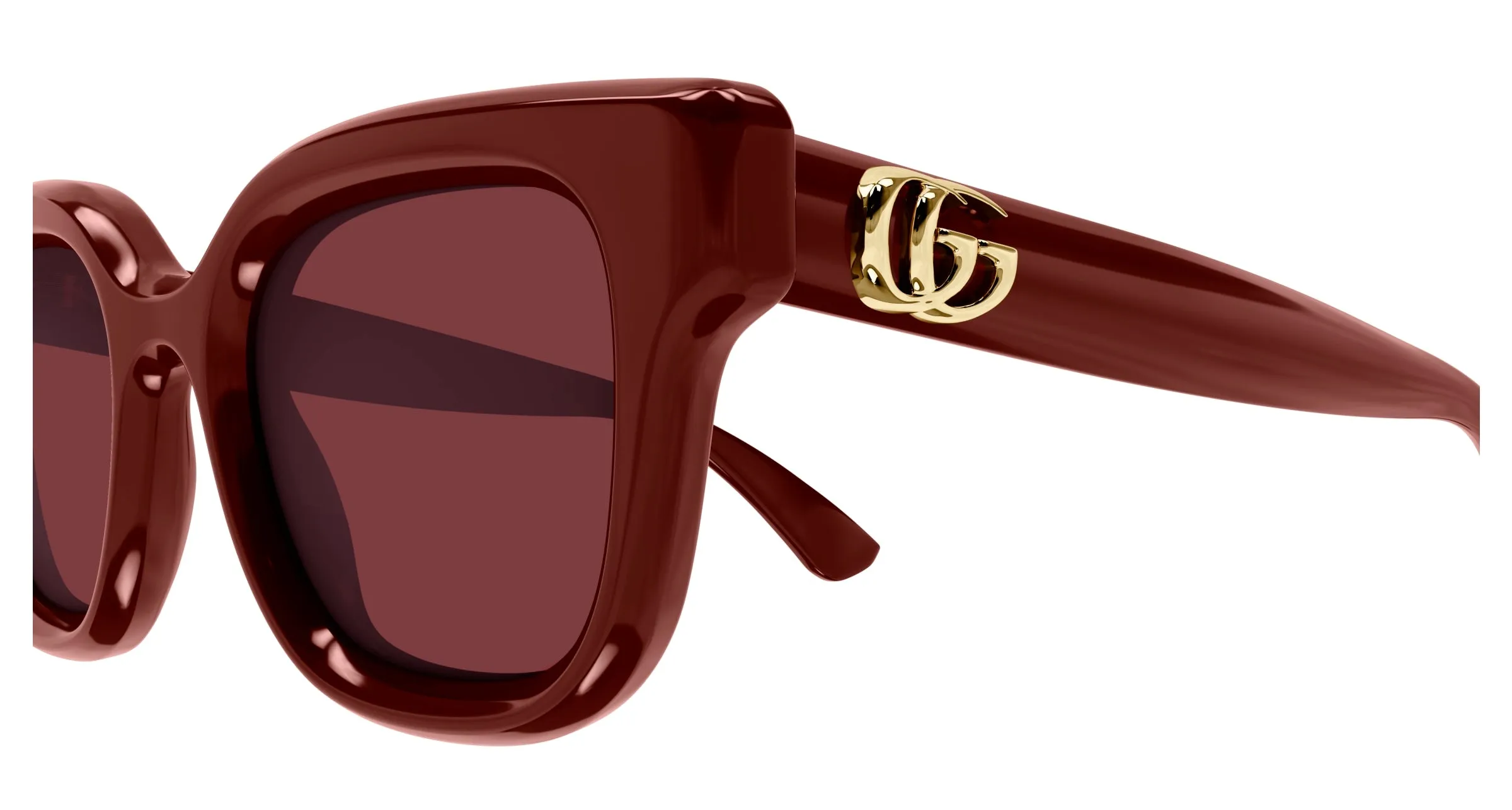 Gucci GG1828S 003 Occhiali da sole Iniettato Bordeaux Rosso Rotonda - immagine 3