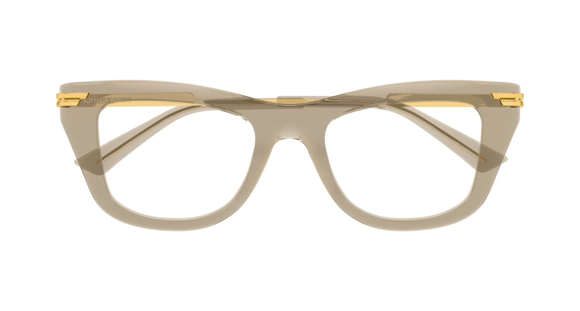 Bottega Veneta BV1370O 003 Montature da vista Acetato Marrone Trasparente Squadrata - immagine 2