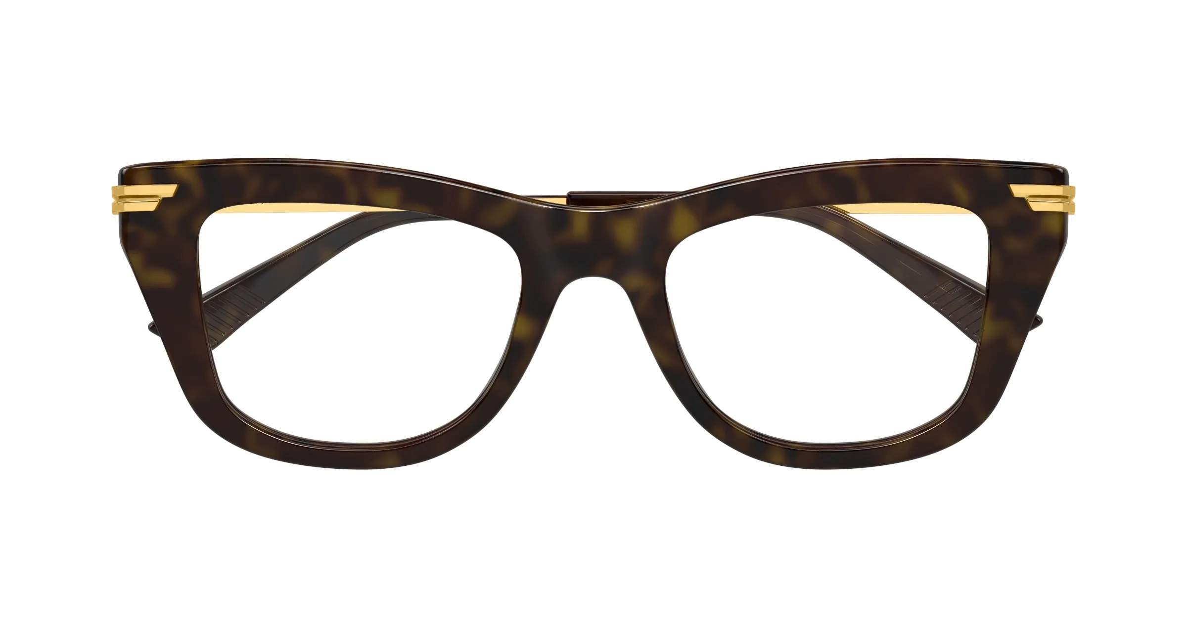 Bottega Veneta BV1370O 002 Montature da vista Acetato Havana Trasparente Squadrata - immagine 2
