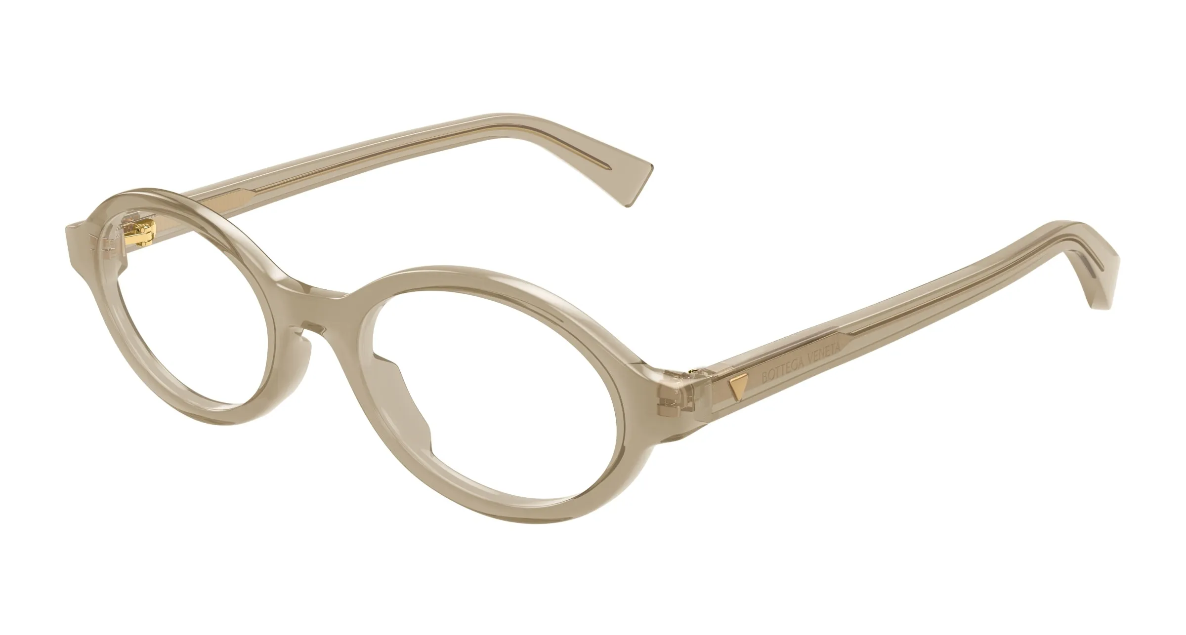 Bottega Veneta BV1367O 003 Montature da vista Acetato Marrone Trasparente Rotonda - immagine 1