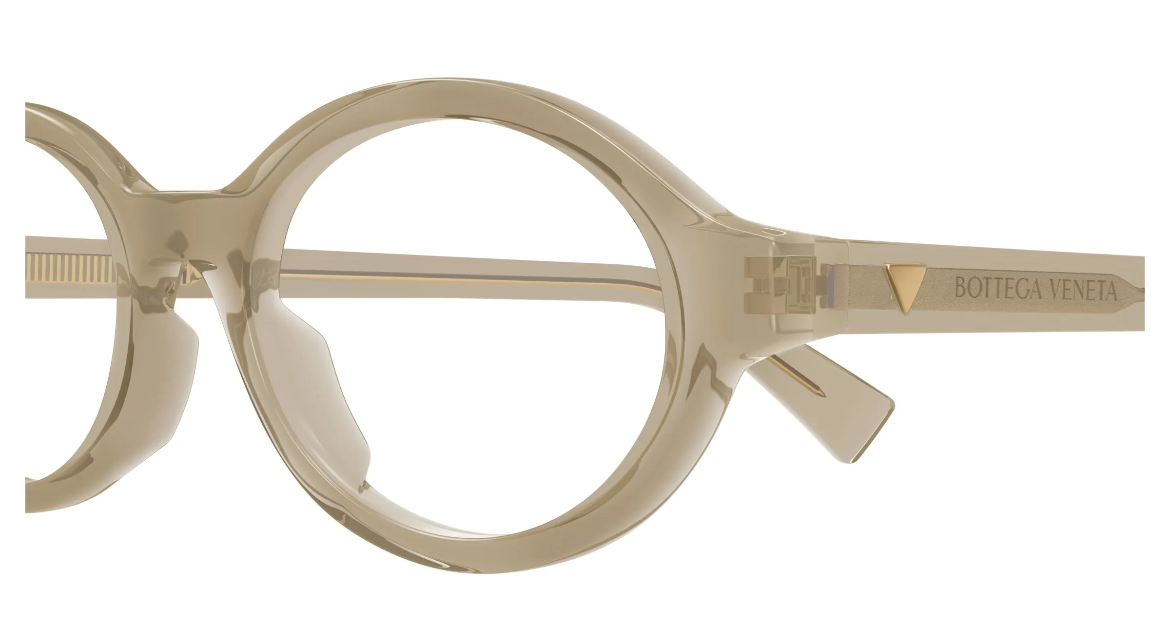Bottega Veneta BV1367O 003 Montature da vista Acetato Marrone Trasparente Rotonda - immagine 3