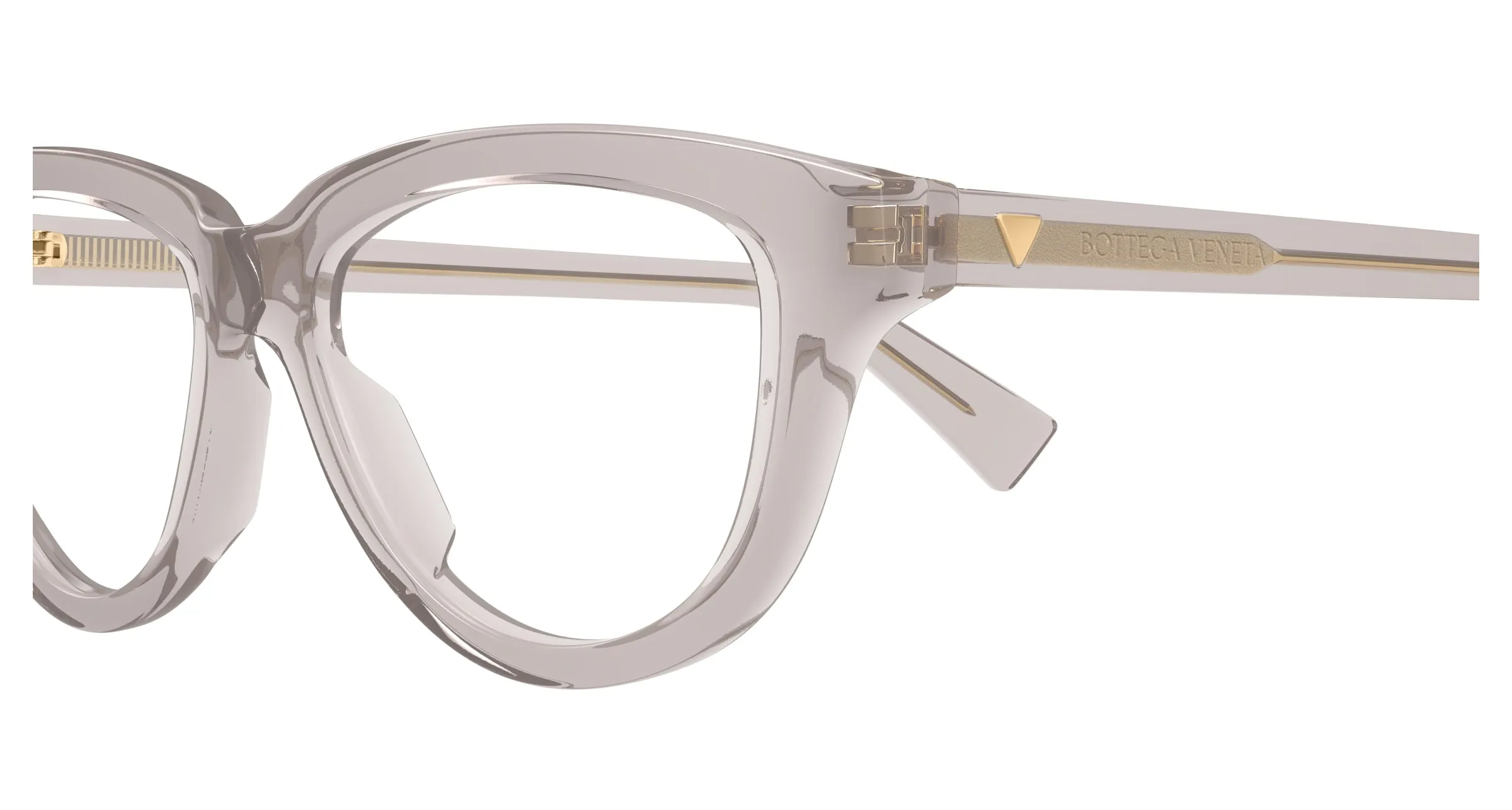 Bottega Veneta BV1366O 004 Montature da vista Acetato Grigio Trasparente Cat Eye - immagine 3