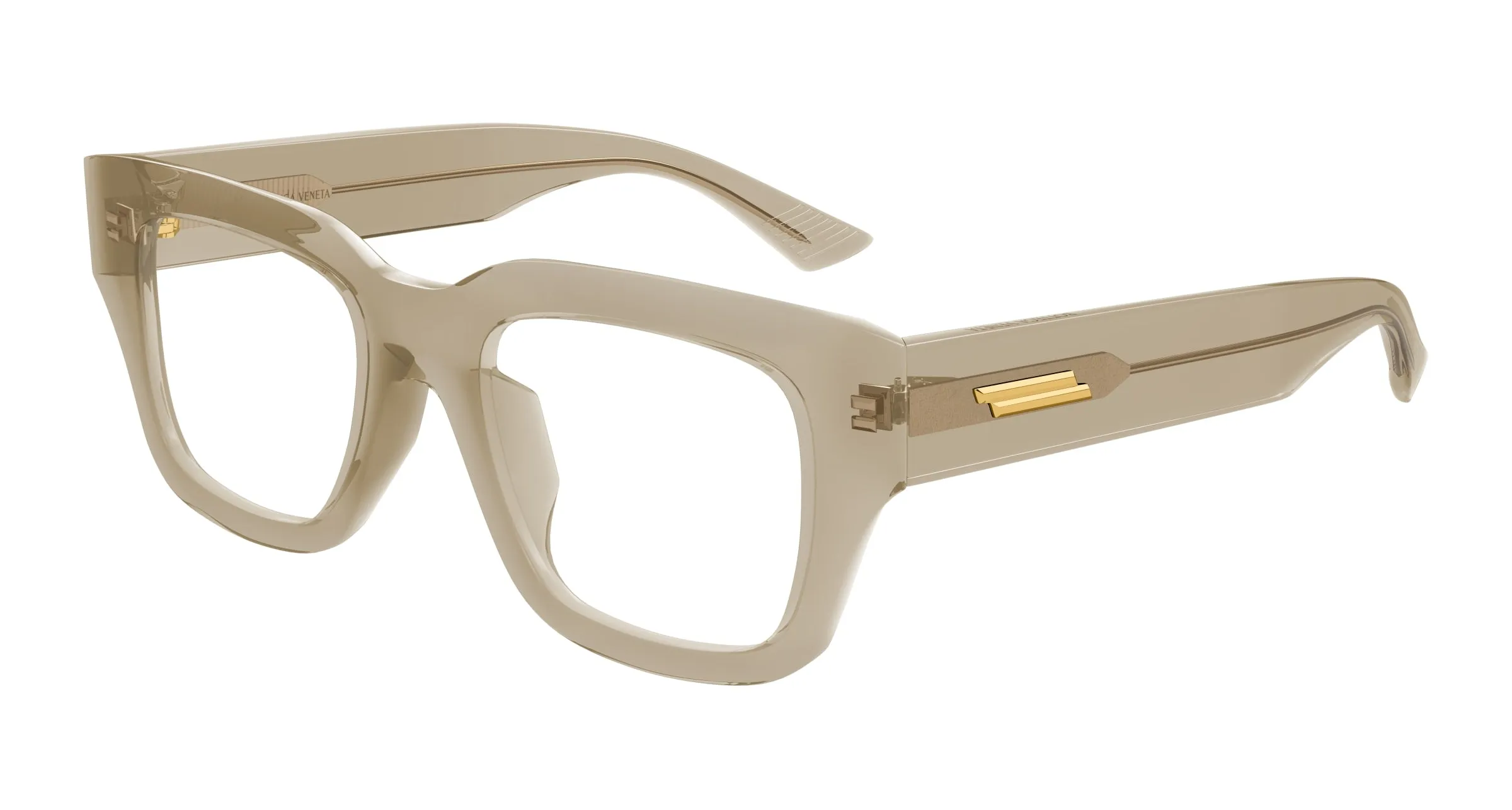 Bottega Veneta BV1361O 008 Montature da vista Acetato Marrone Trasparente Squadrata - immagine 1