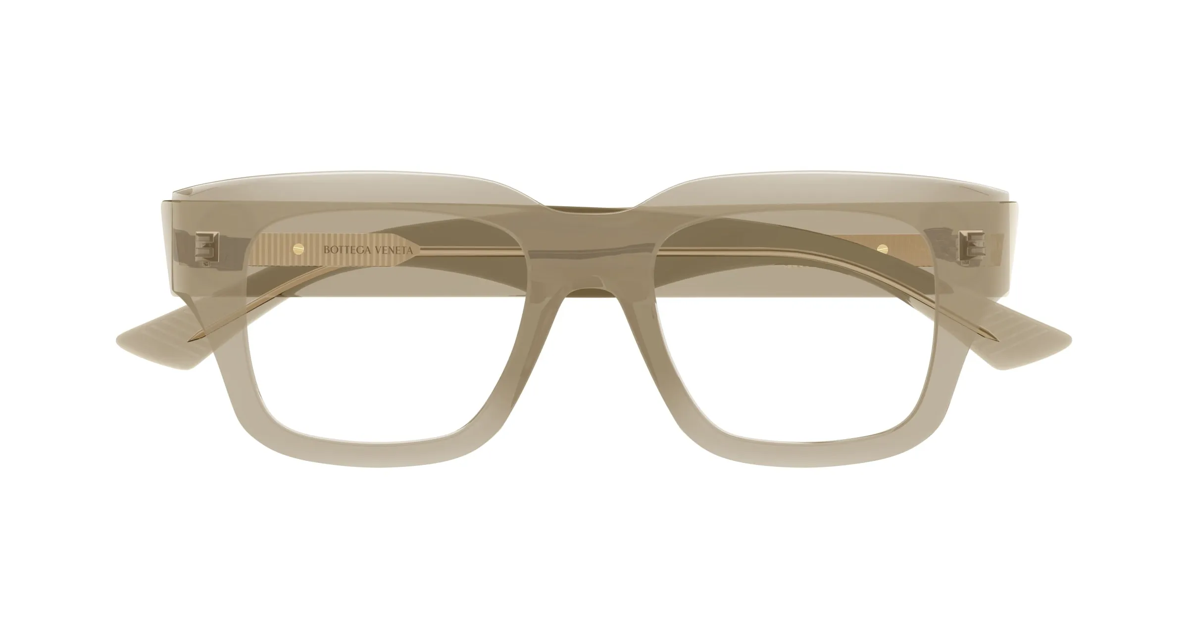 Bottega Veneta BV1361O 008 Montature da vista Acetato Marrone Trasparente Squadrata - immagine 2