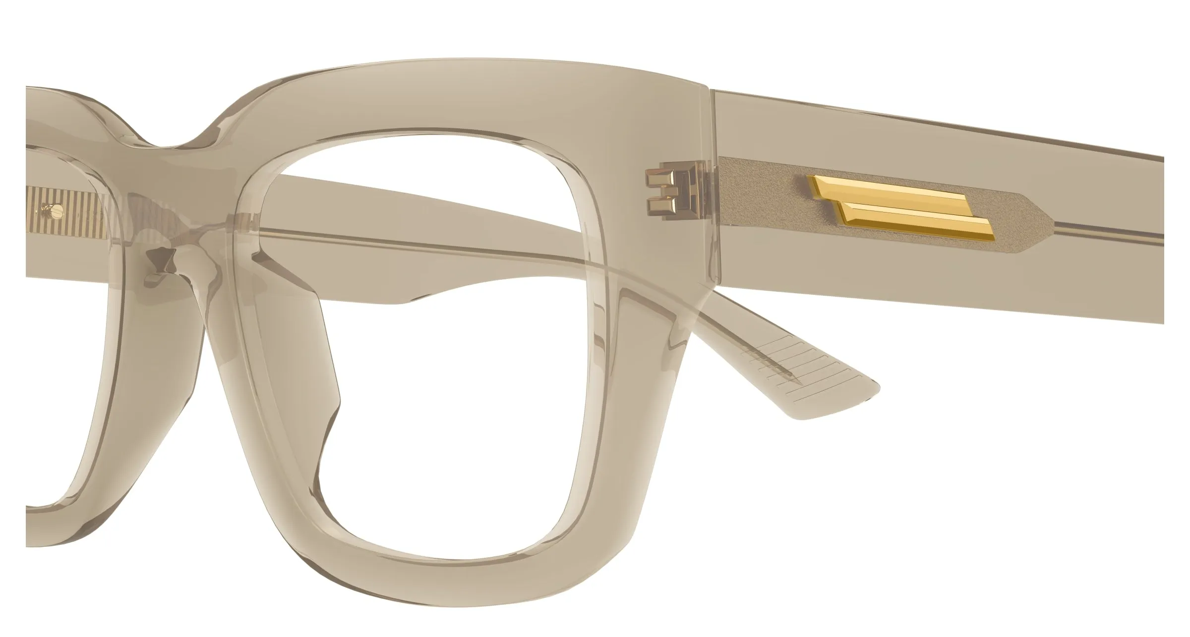Bottega Veneta BV1361O 008 Montature da vista Acetato Marrone Trasparente Squadrata - immagine 3