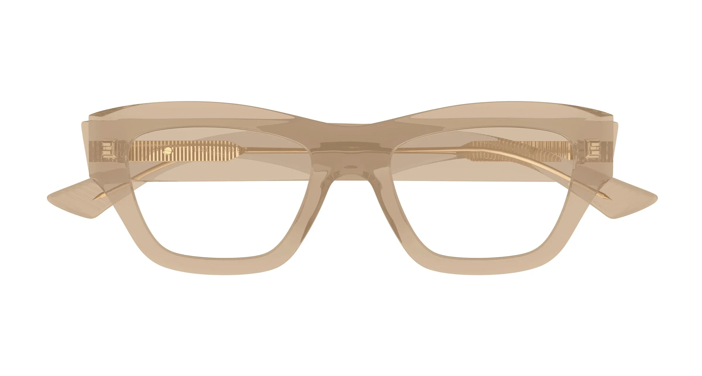 Bottega Veneta BV1360O 008 Montature da vista Acetato Marrone Trasparente Squadrata - immagine 2