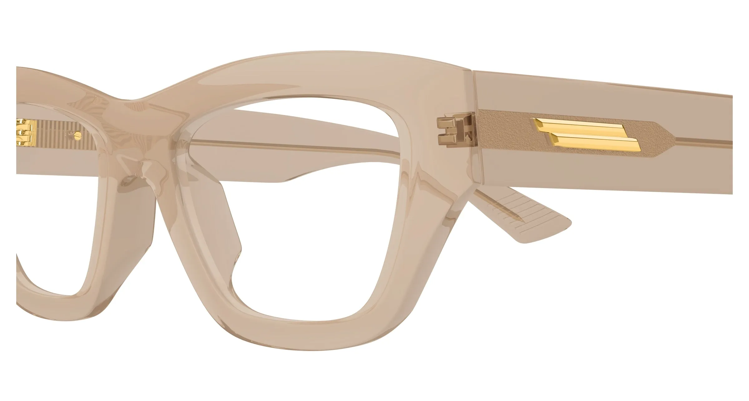 Bottega Veneta BV1360O 008 Montature da vista Acetato Marrone Trasparente Squadrata - immagine 3