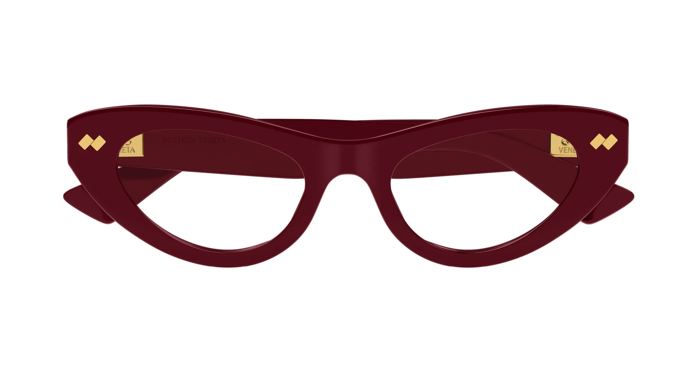 Bottega Veneta BV1354O 004 Montature da vista Acetato Bordeaux Trasparente Cat Eye - immagine 2