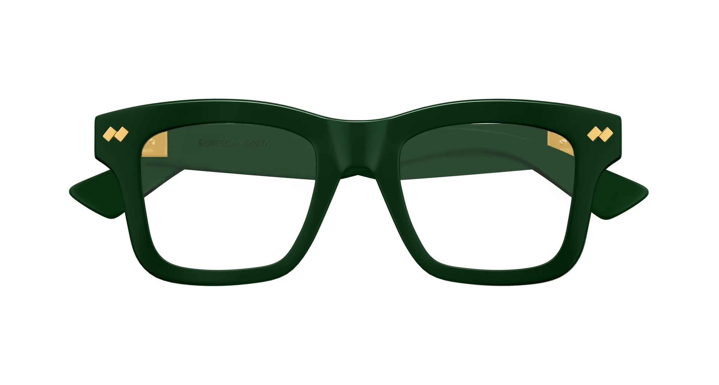 Bottega Veneta BV1353O 008 Montature da vista Acetato Verde Trasparente Squadrata - immagine 2