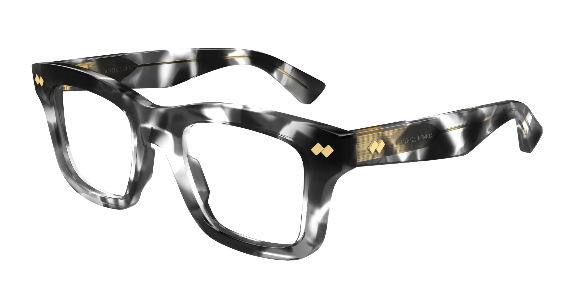 Bottega Veneta BV1353O 006 Montature da vista Acetato Havana Trasparente Squadrata - immagine 1