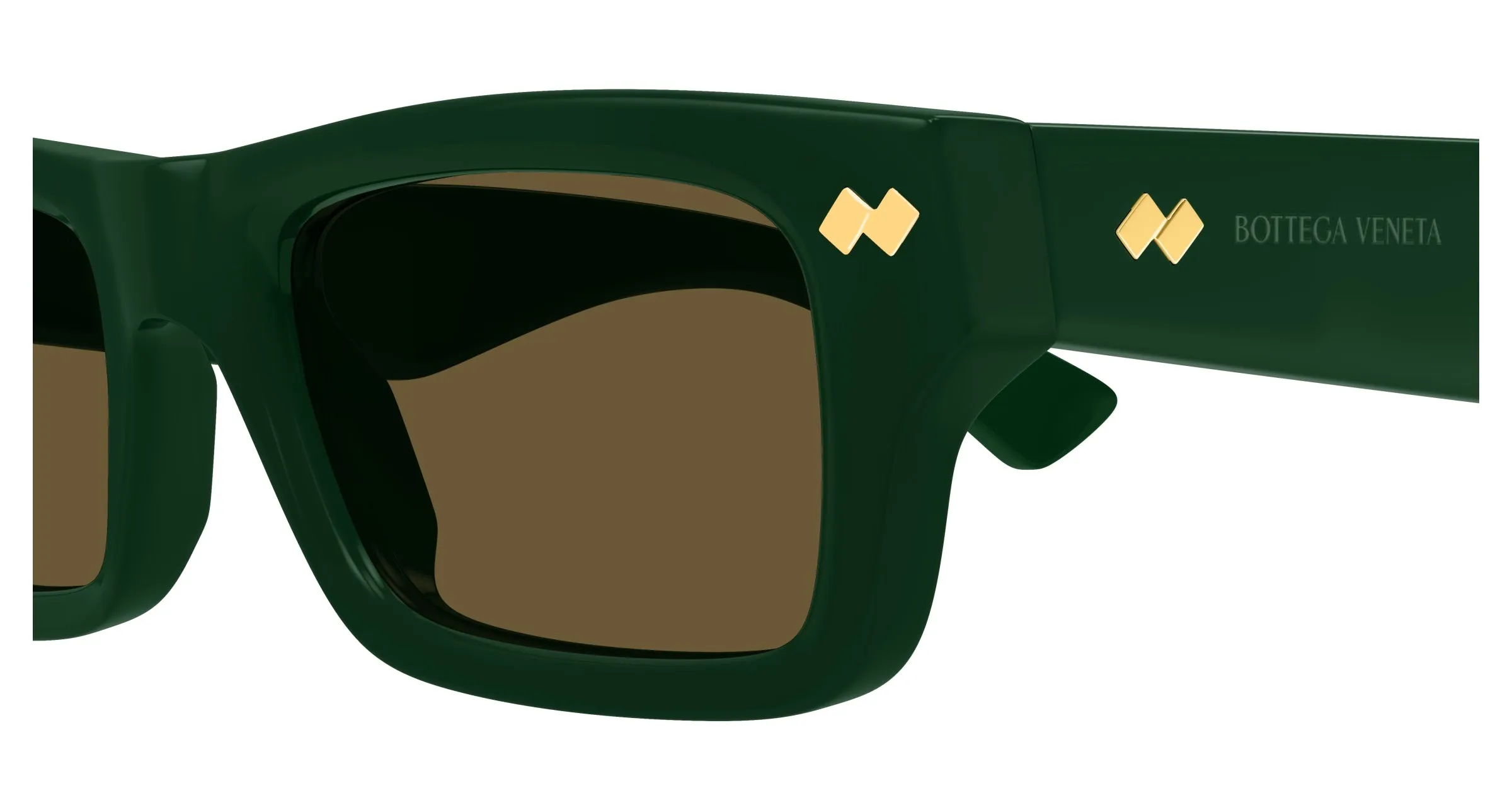 Bottega Veneta BV1351S 005 Occhiali da sole Acetato Verde Marrone Squadrata - immagine 3
