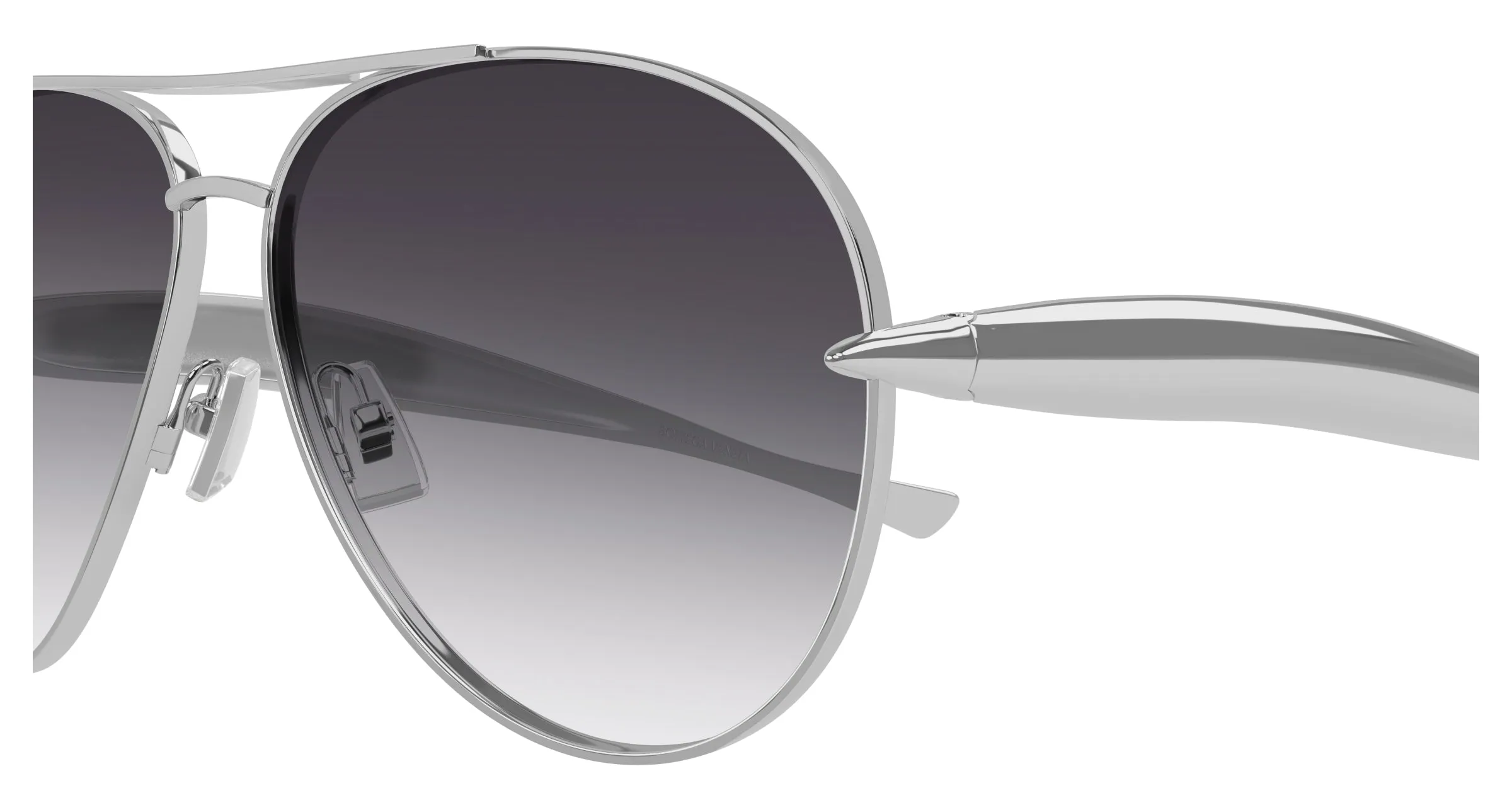 Bottega Veneta BV1305S 008 Occhiali da sole Metallo Argento Grigio Pilot - immagine 3