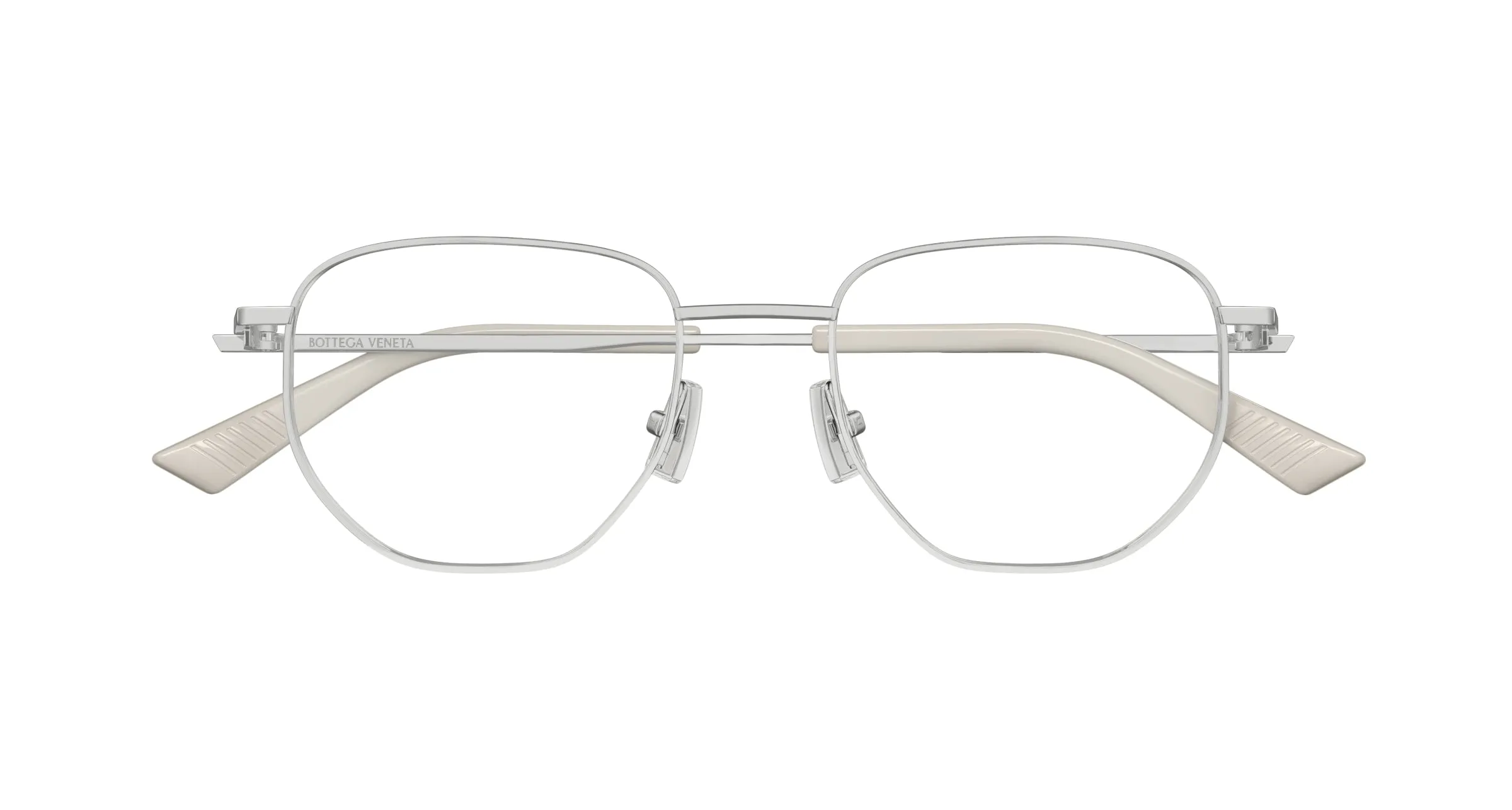 Bottega Veneta BV1301O 005 Montature da vista Metallo Argento Trasparente Rotonda - immagine 2