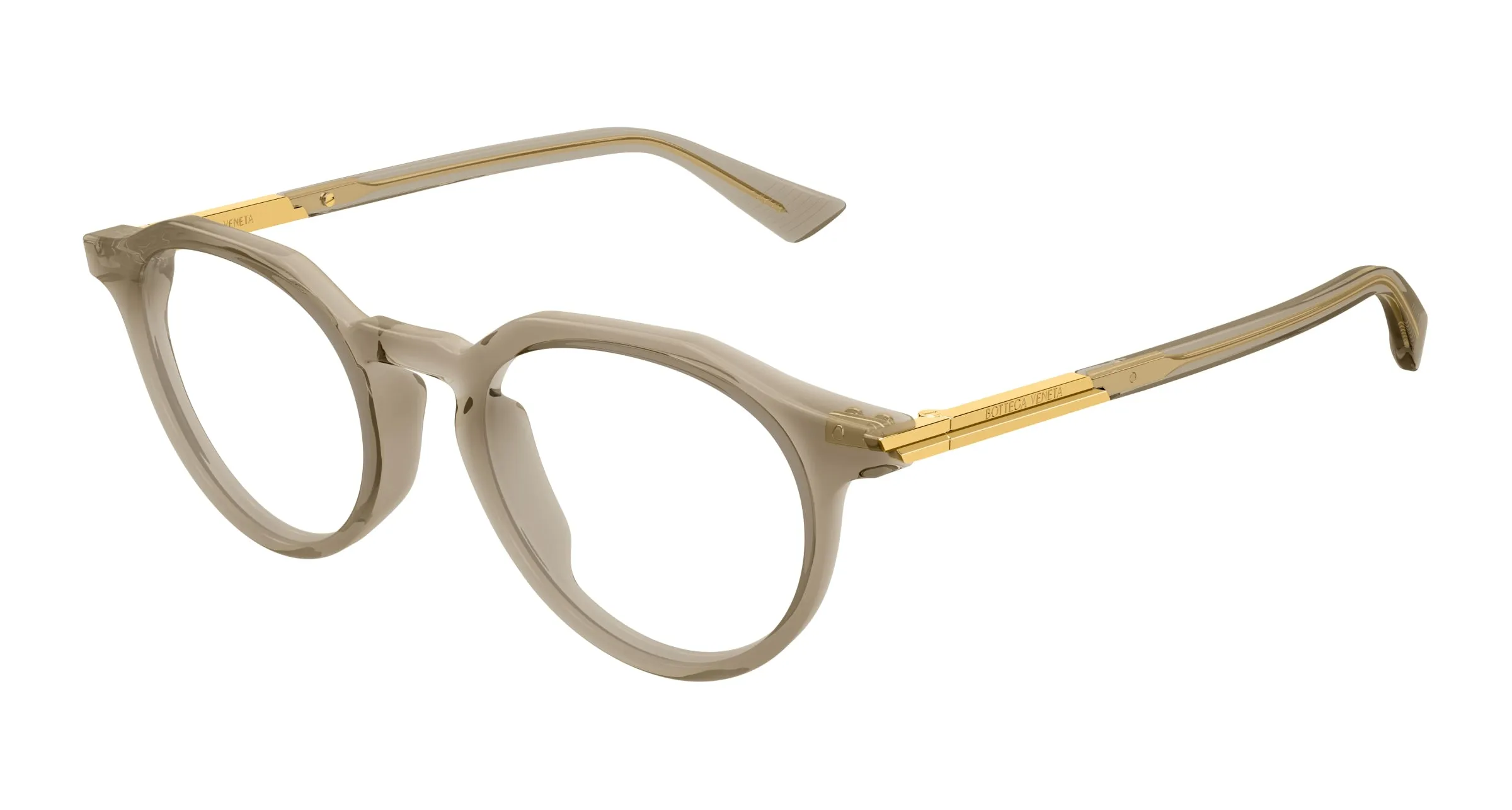Bottega Veneta BV1263O 006 Montature da vista Acetato Marrone Trasparente Rotonda - immagine 1