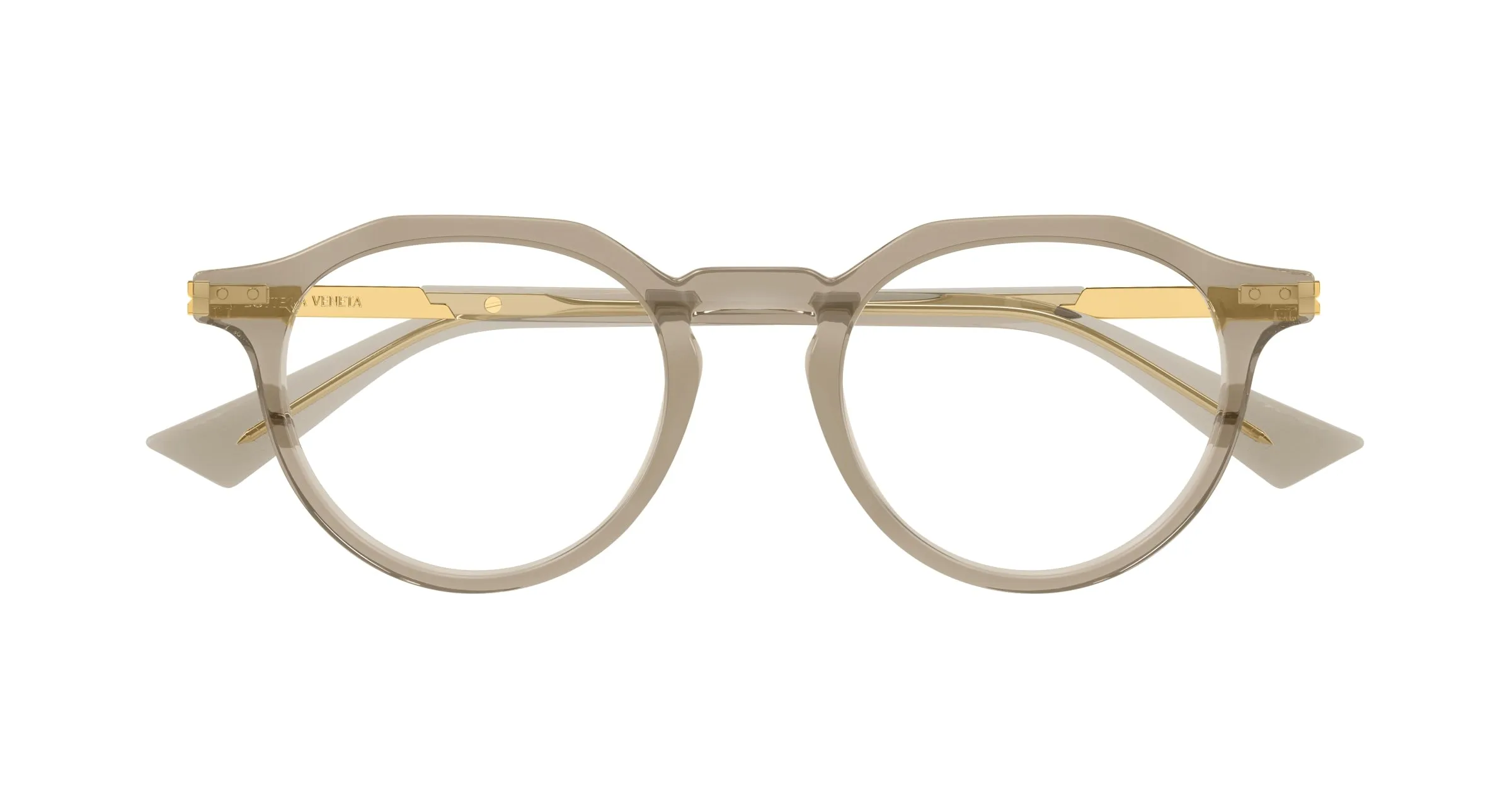 Bottega Veneta BV1263O 006 Montature da vista Acetato Marrone Trasparente Rotonda - immagine 2