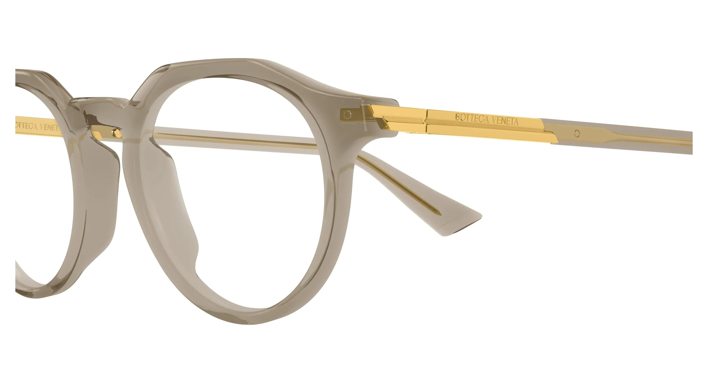 Bottega Veneta BV1263O 006 Montature da vista Acetato Marrone Trasparente Rotonda - immagine 3